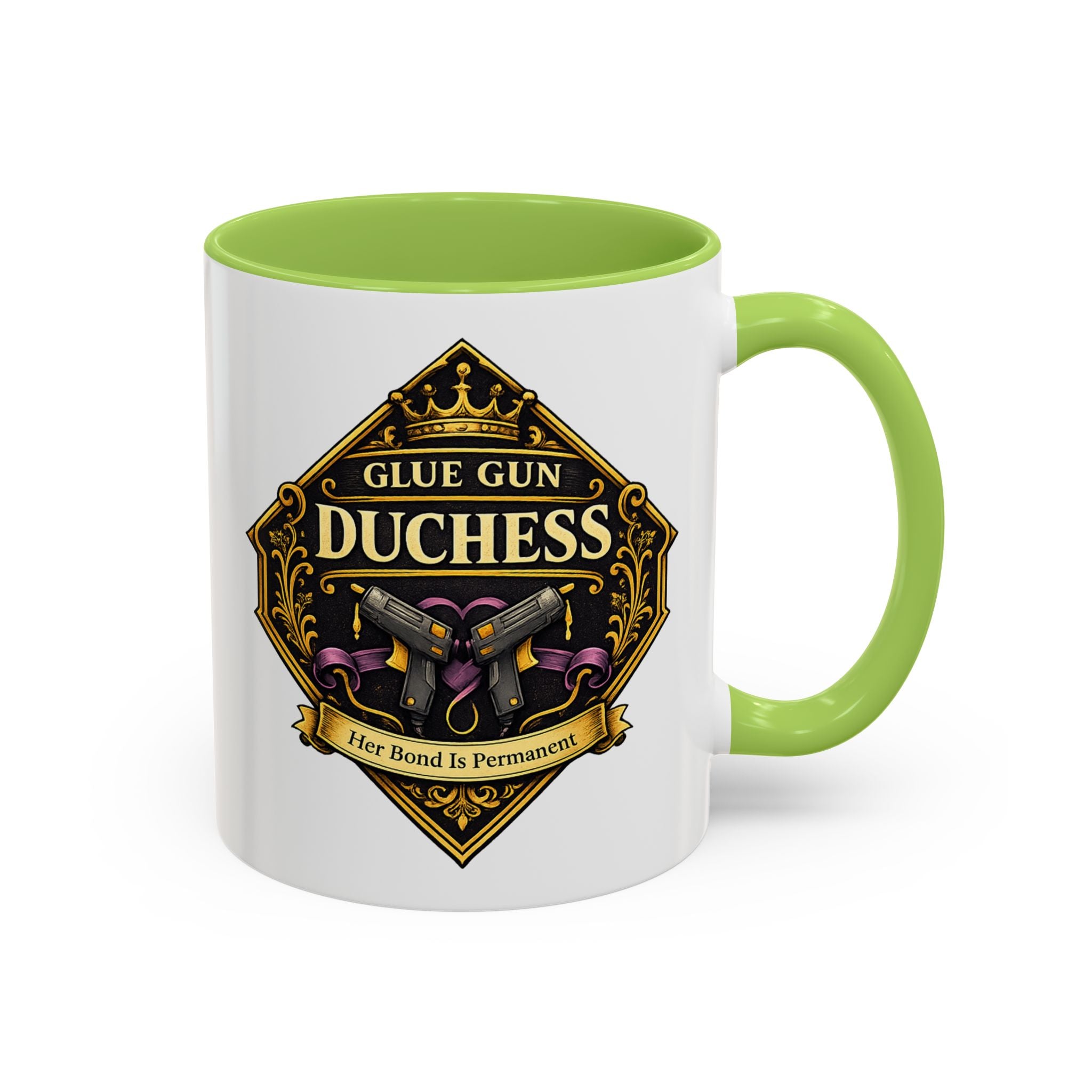 Glue Gun Duchess Coffee Mug — "Her Bond Is Permanent" Accent Ceramic Mug
