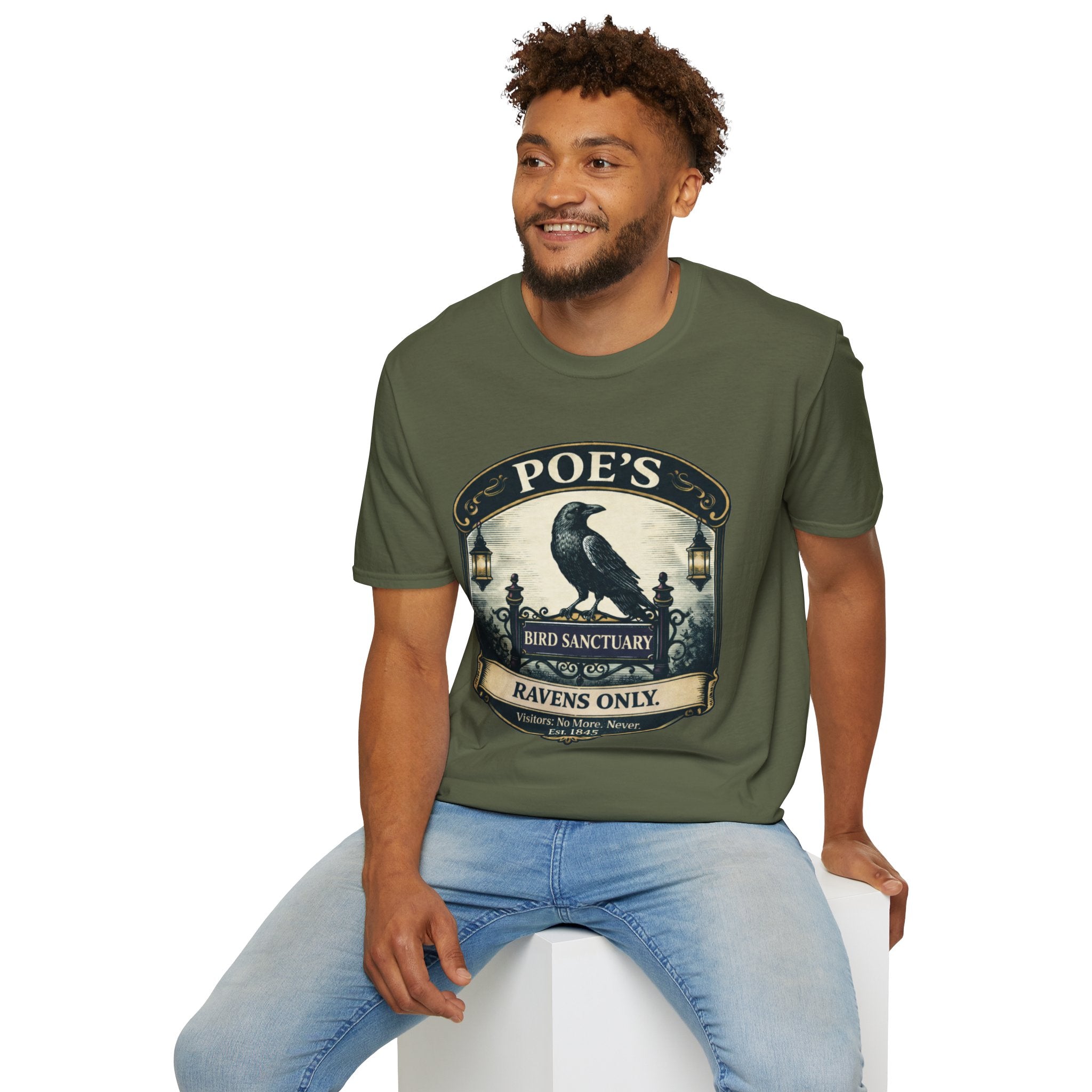Poe’s Bird Sanctuary T-Shirt – Vintage Literary Humor Tee