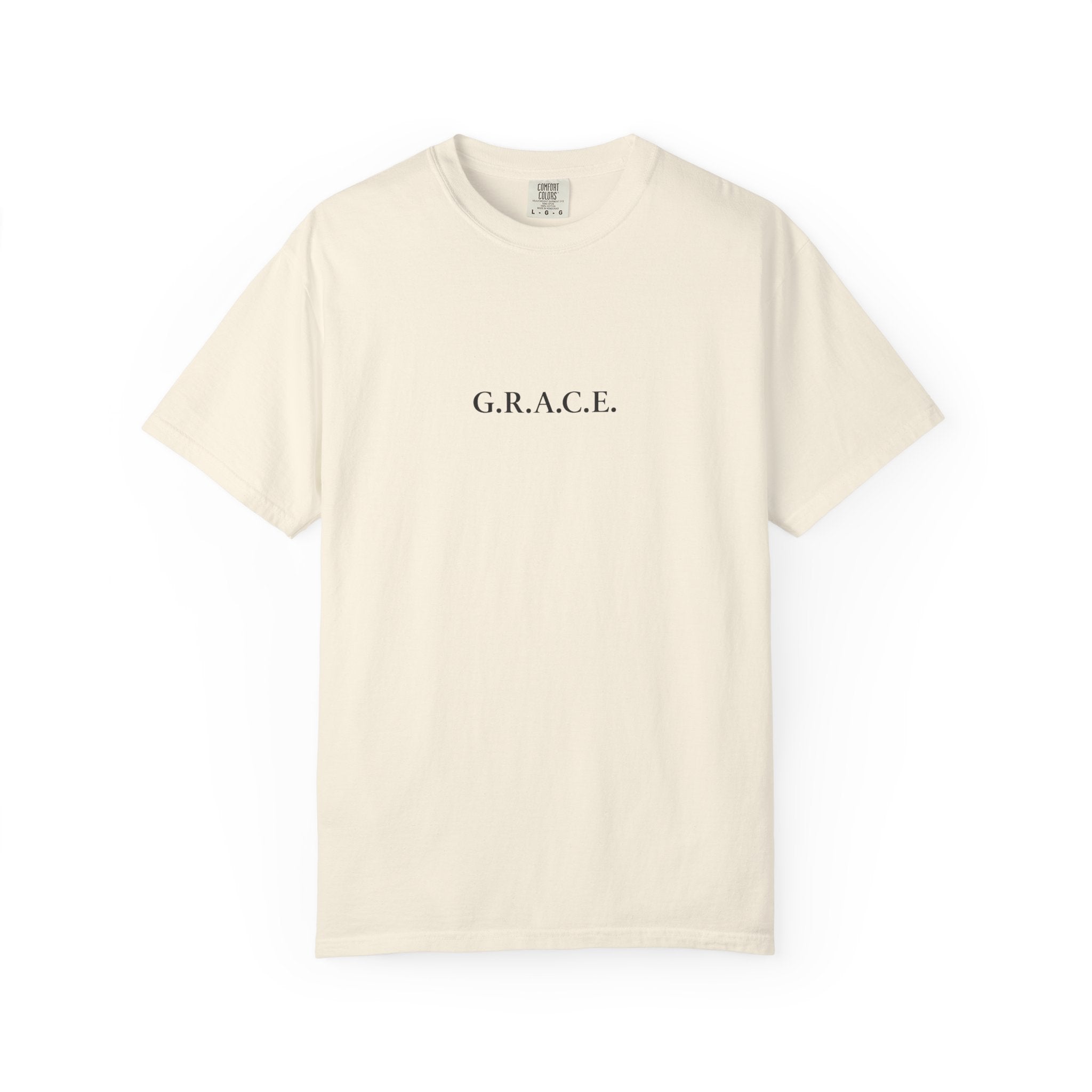 'G.R.A.C.E.' Front Print with Scripture References Back (Christian Faith Tee)