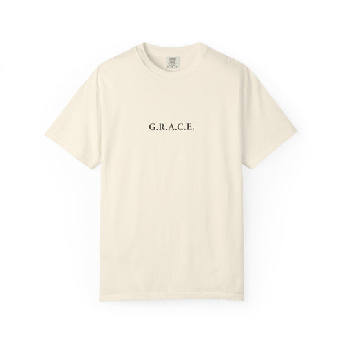'G.R.A.C.E.' Front Print with Scripture References Back (Christian Faith Tee)
