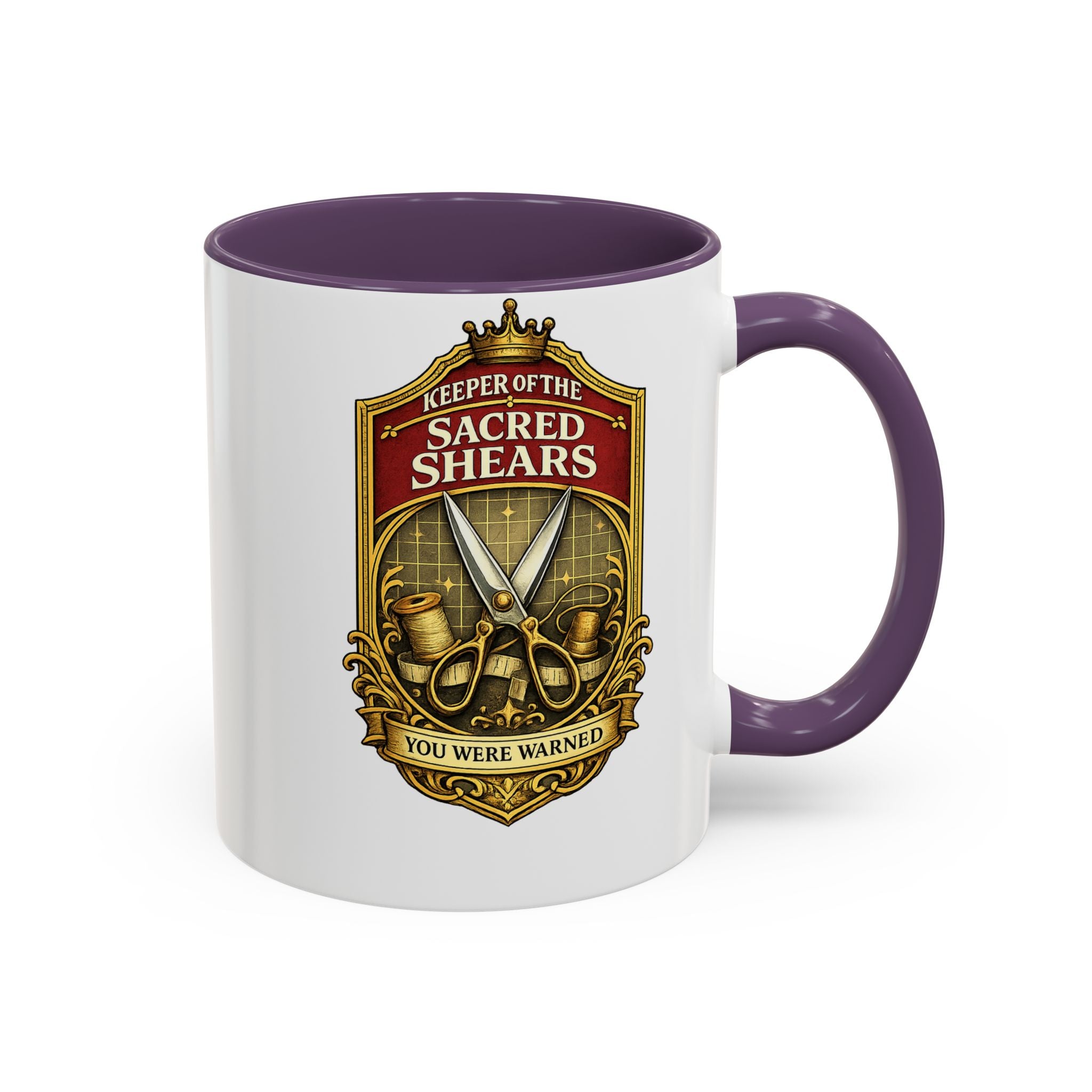 Keeper of the Sacred Shears Coffee Mug — Funny Barber/Hairstylist Gift (11/15oz)
