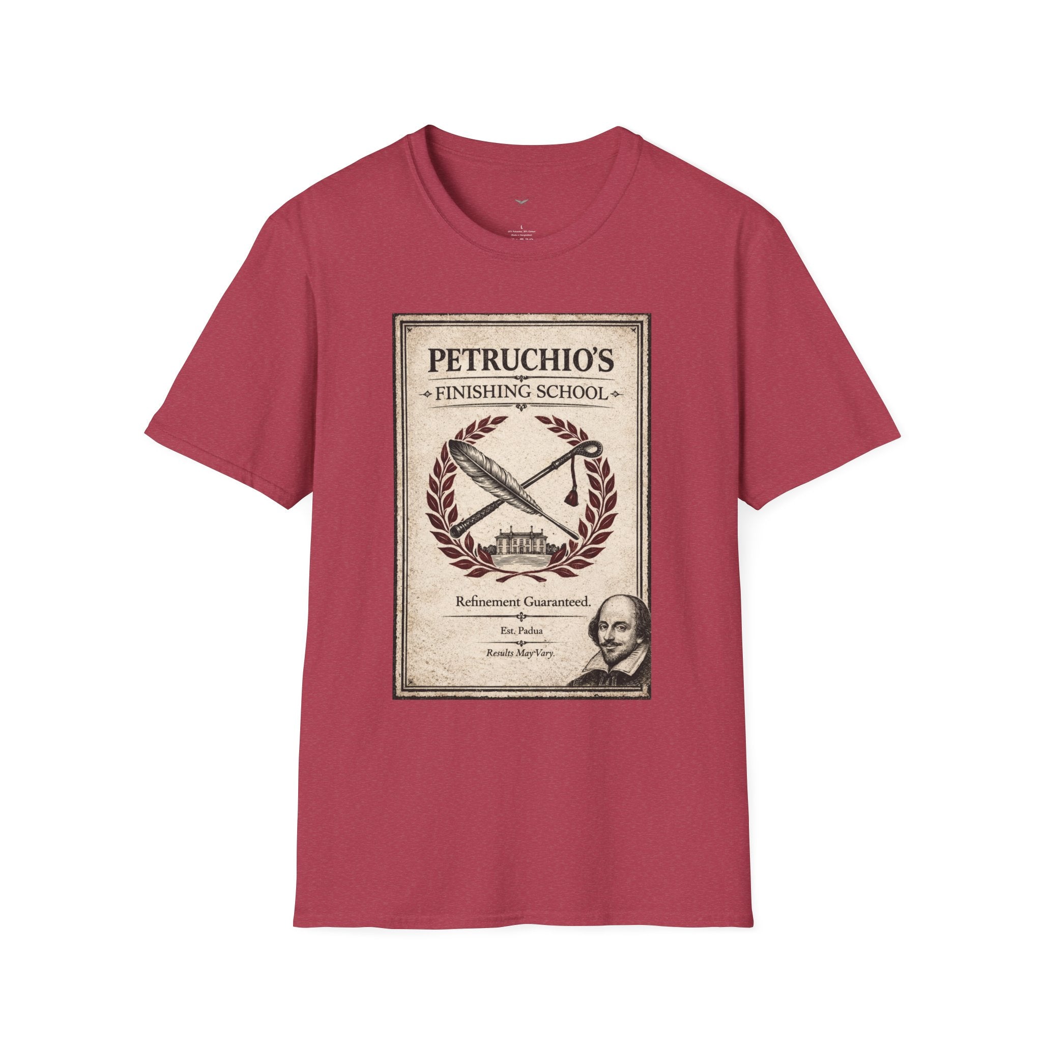 Petrucio's Finishing School T-Shirt — Vintage Literary Humor Tee