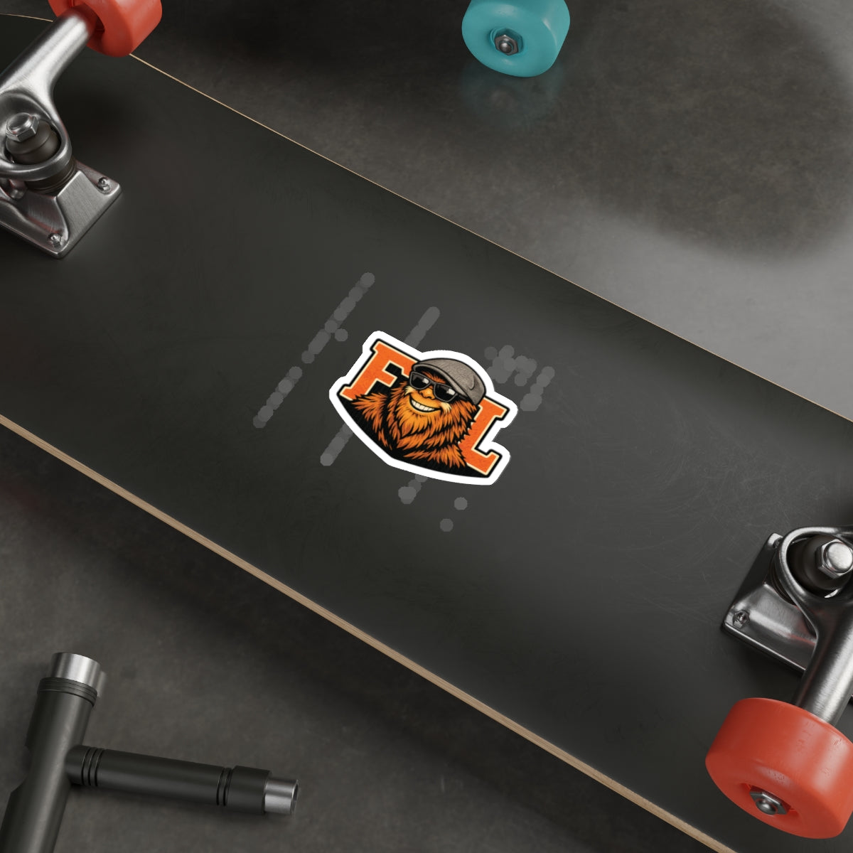Bearded Dude Die-Cut Sticker — Cool Orange Logo Sticker for Laptops & Gear