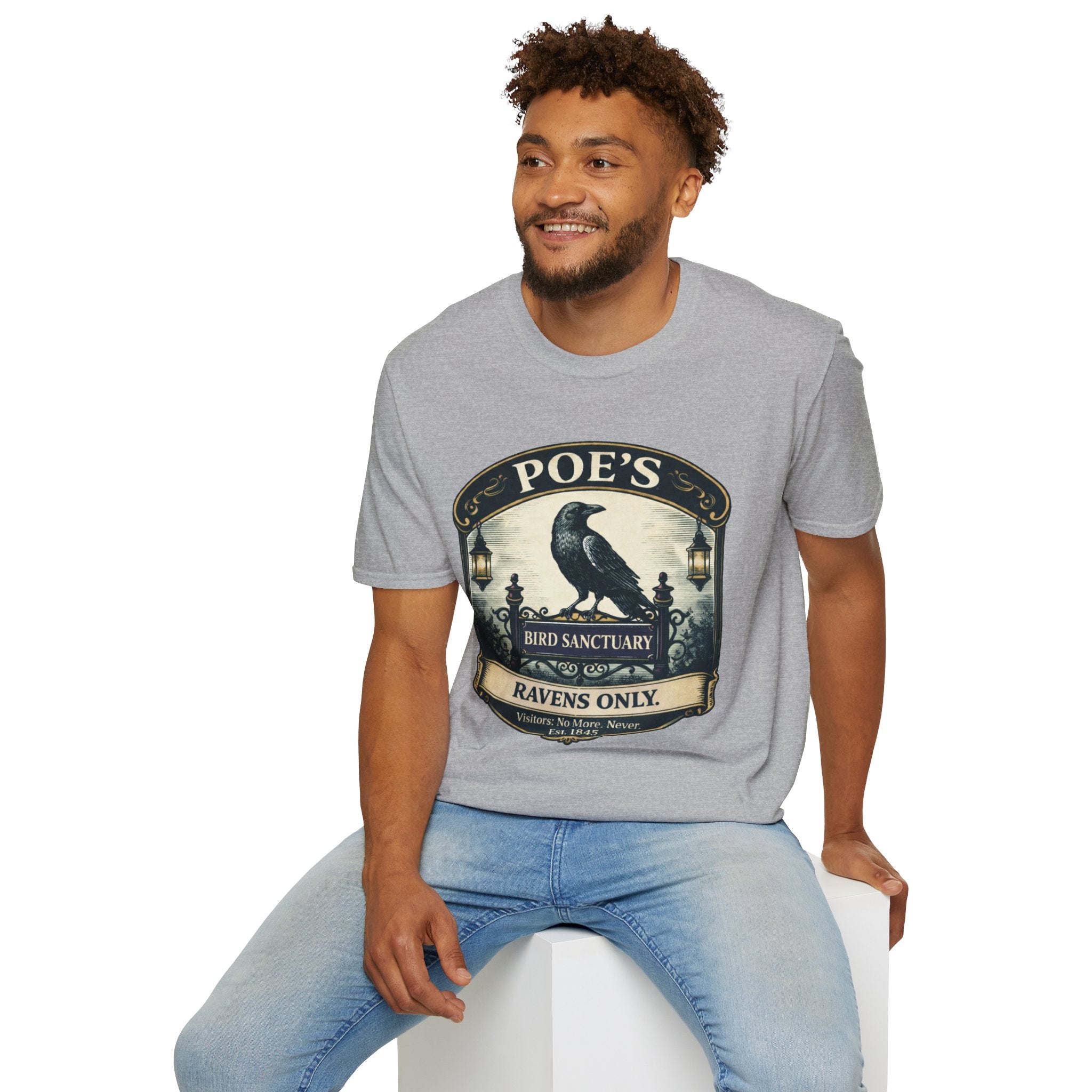 Poe’s Bird Sanctuary T-Shirt – Vintage Literary Humor Tee