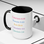 GRACE — Pastel Scripture Typography Mug  -- The Foundation Collection (15 oz)