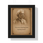 Twain on Getting Ahead -- Framed Vintage Literary Print -- The Author's Gallery