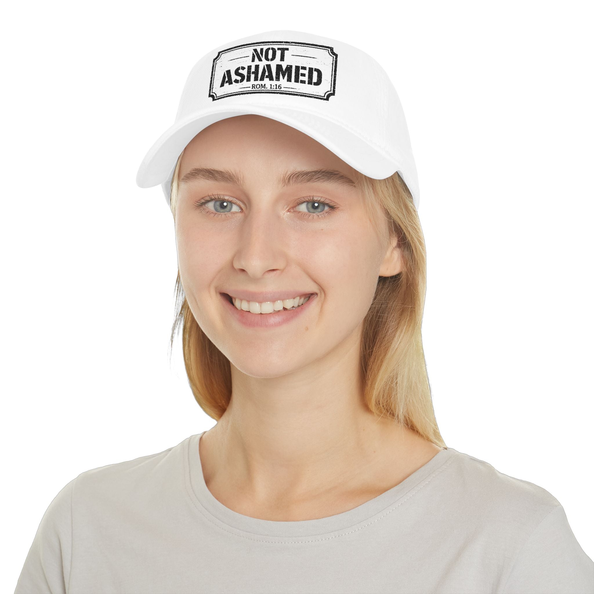 Not Ashamed — Romans 1:16 — Embroidered Cap | The Foundation Collection (Light Colors)