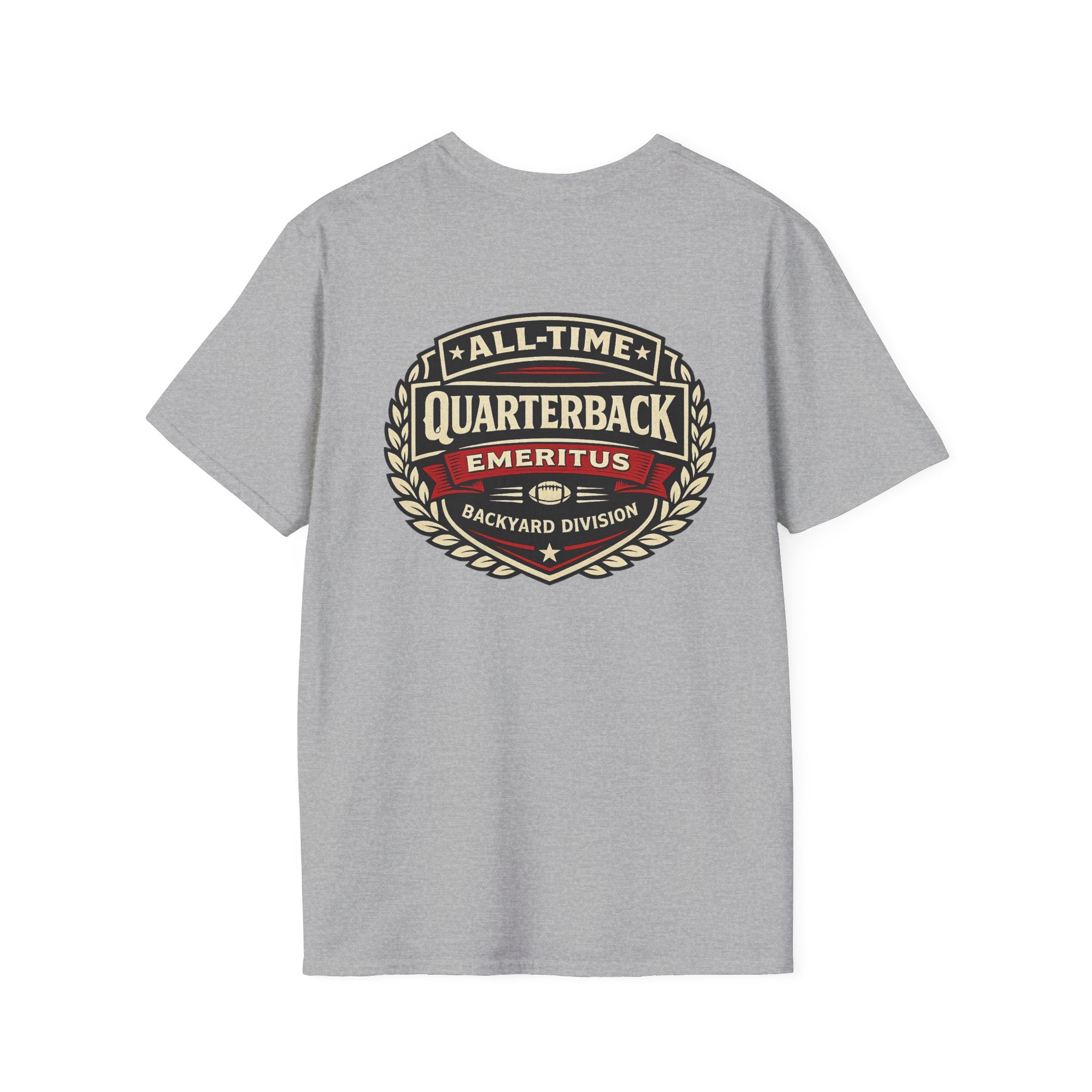 All-Time Quarterback Emeritus T-Shirt — Backyard Division Football Tee