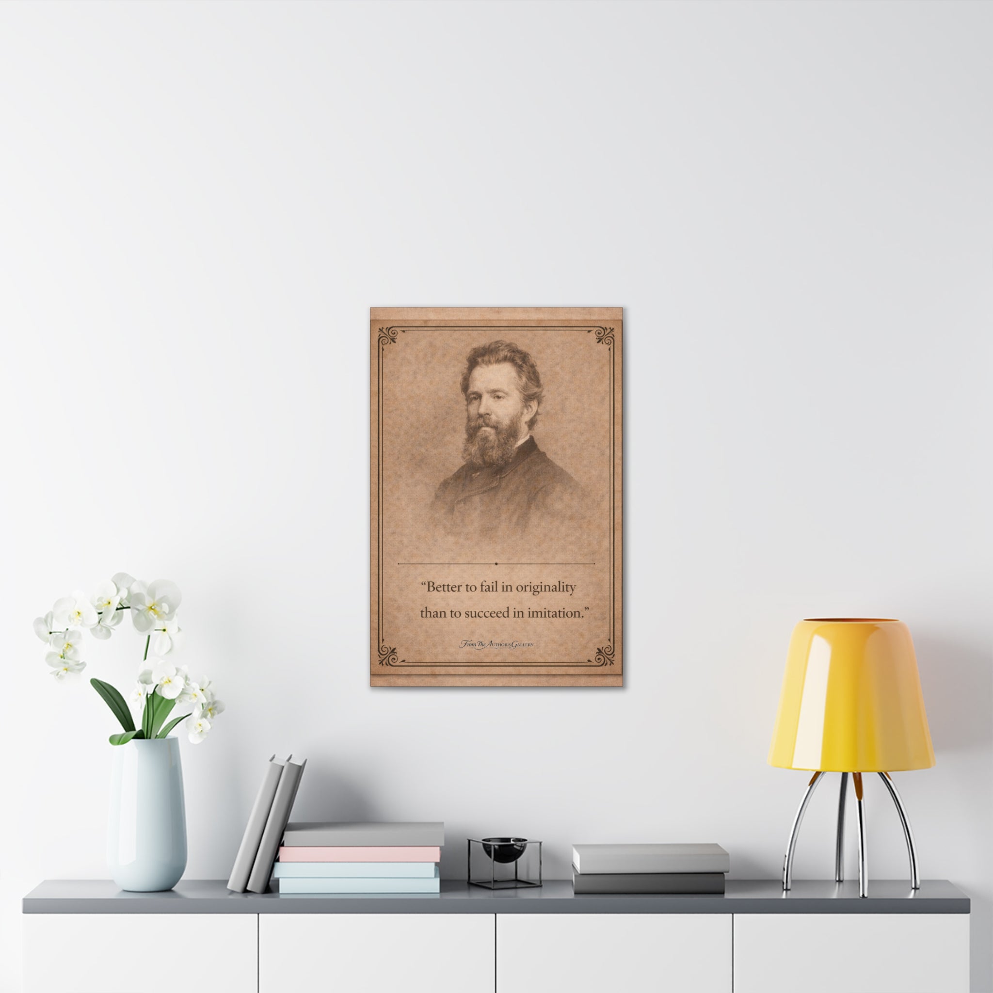 Herman Melville -- “Better to fail in originality than to succeed in imitation.” -- Vintage Literary Canvas Piece