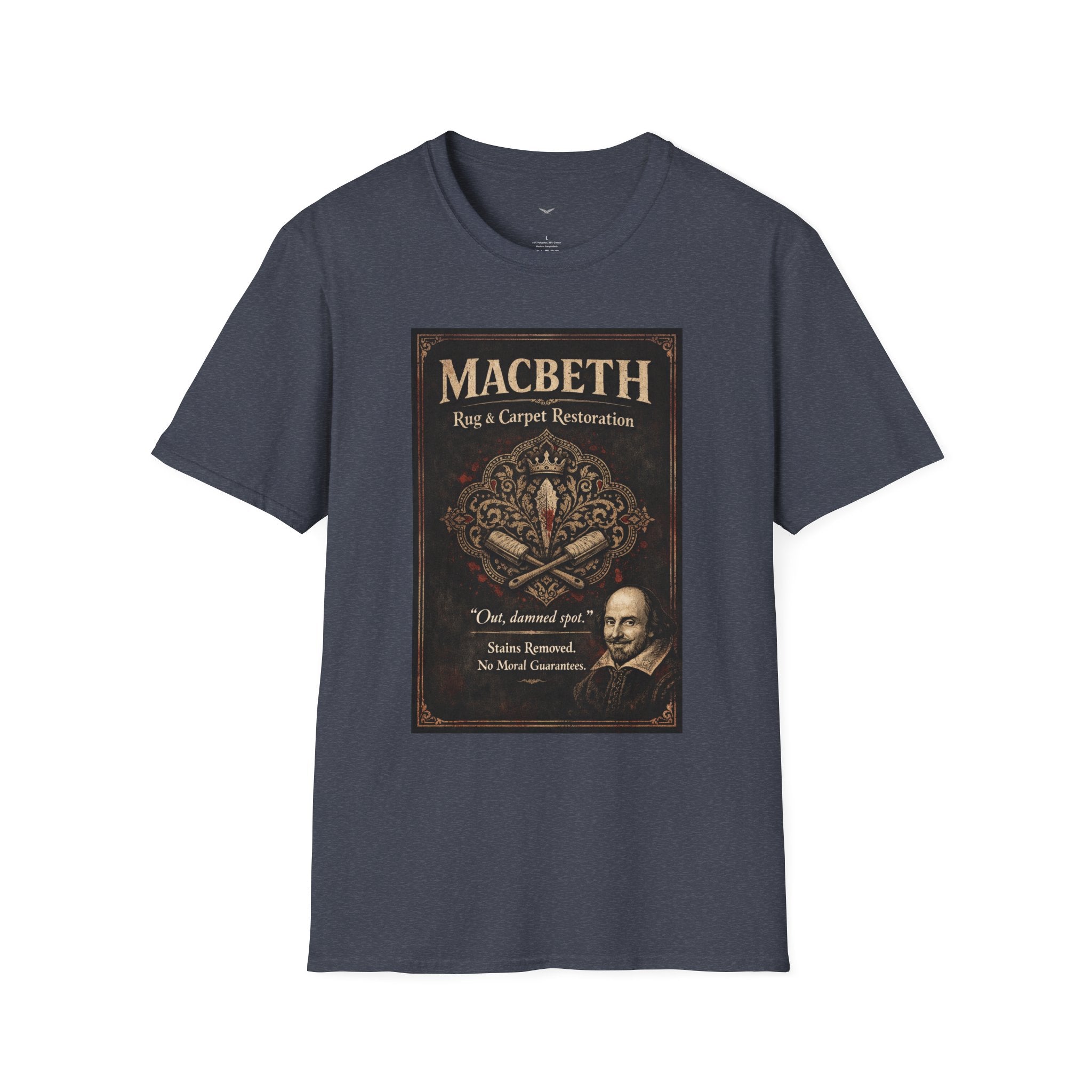 Macbeth Rug & Carpet Restoration T-Shirt — Vintage Literary Humor Tee