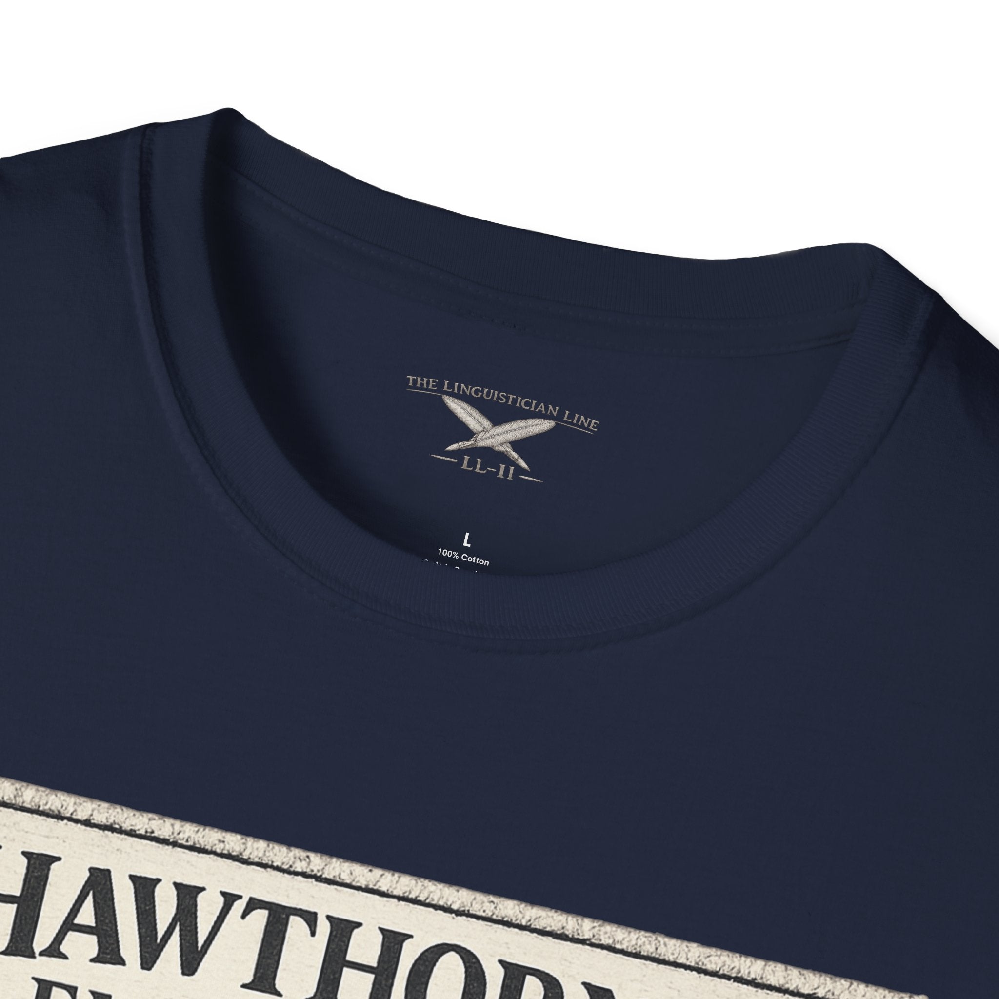 Hawthorne Embroidery T-Shirt - Vintage Literary Humor Tee
