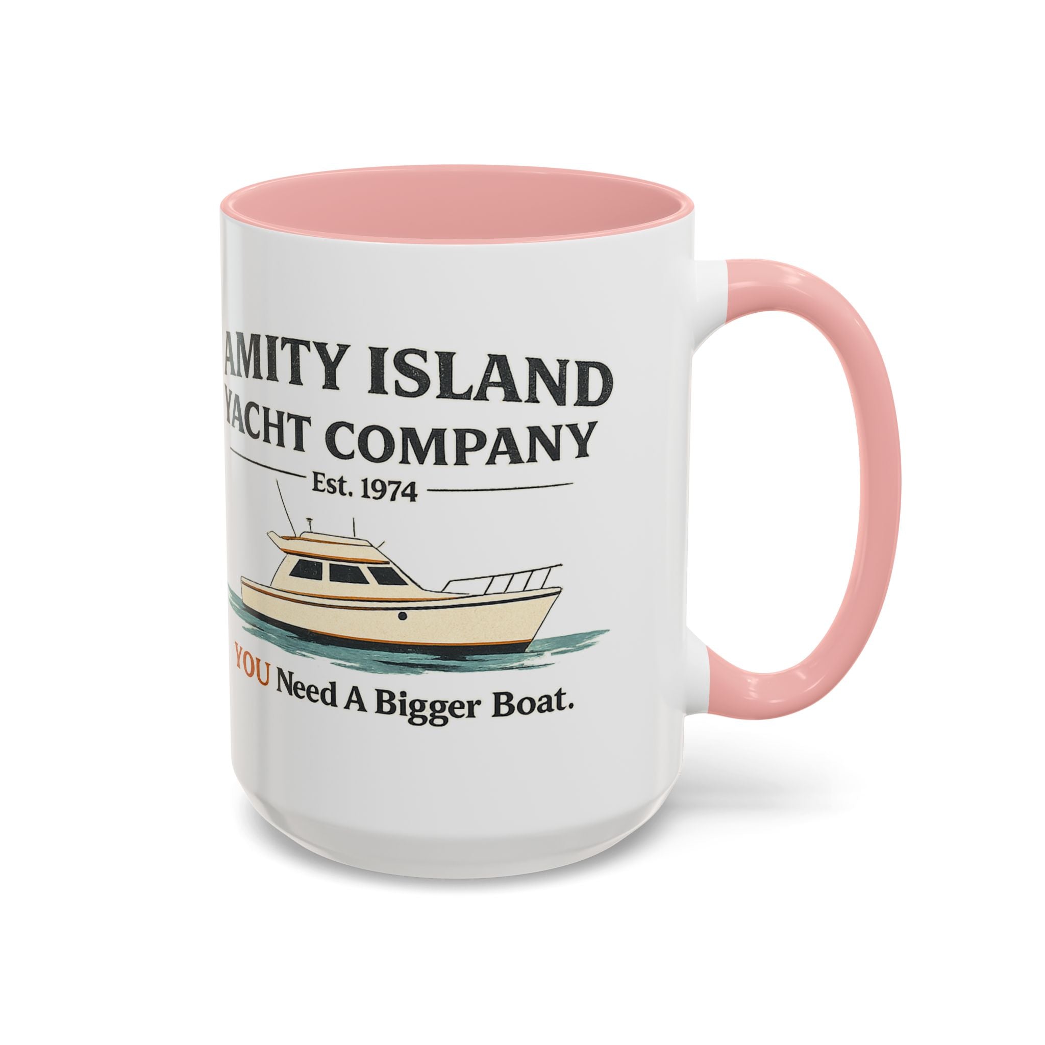 Yacht Company Accent Coffee Mug — "Amity Island Yacht Company: You Need A Bigger Boat"
