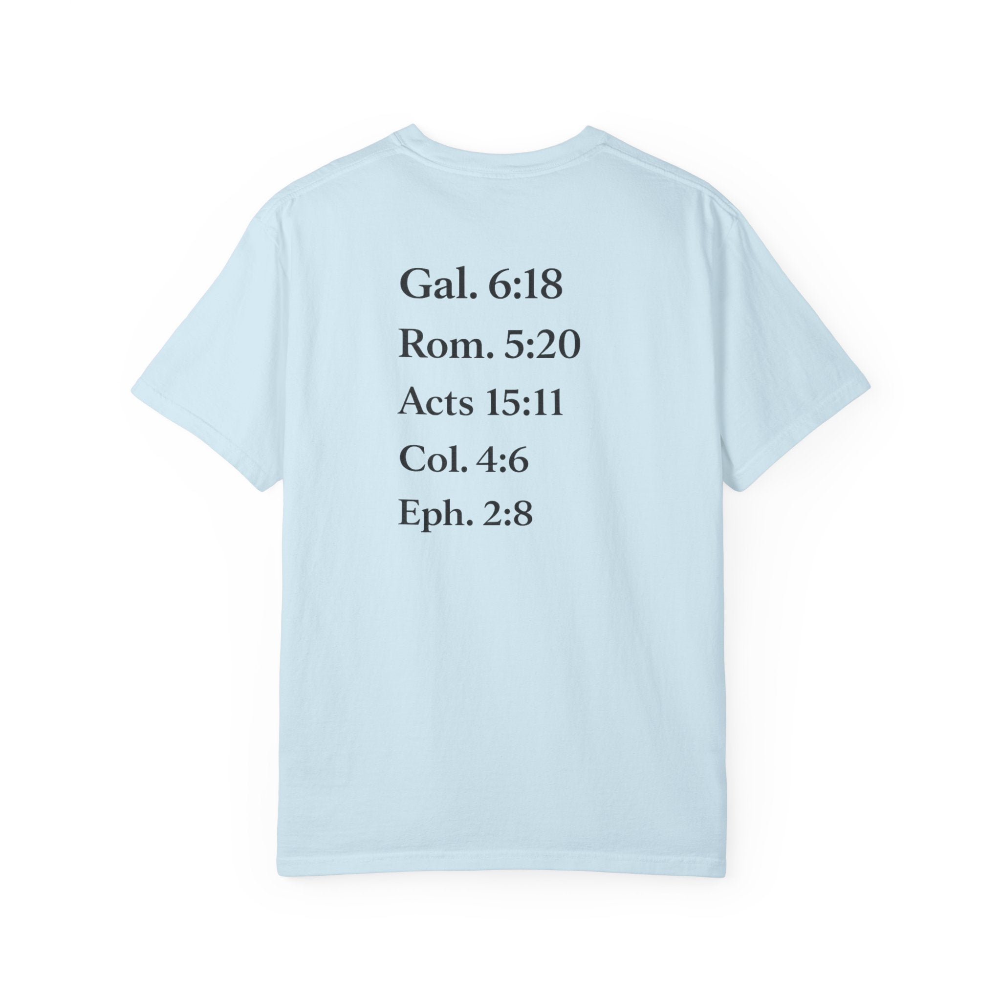 'G.R.A.C.E.' Front Print with Scripture References Back (Christian Faith Tee)