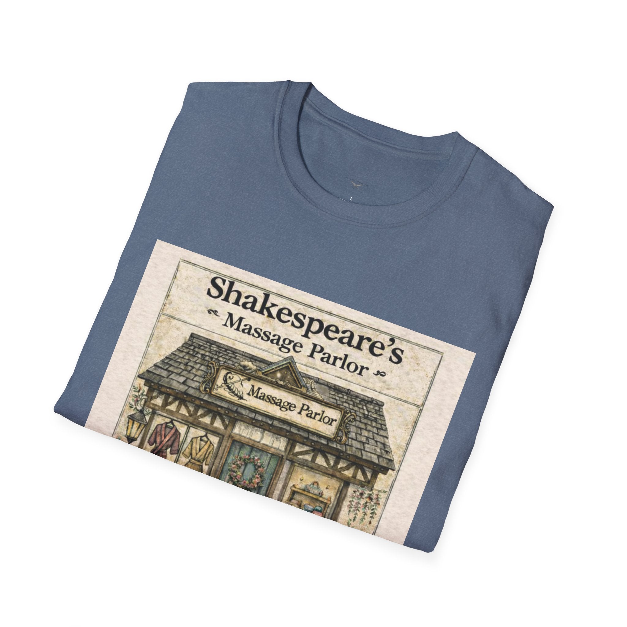 Shakespeare’s Massage Parlor T-Shirt — Vintage Literary Humor Tee