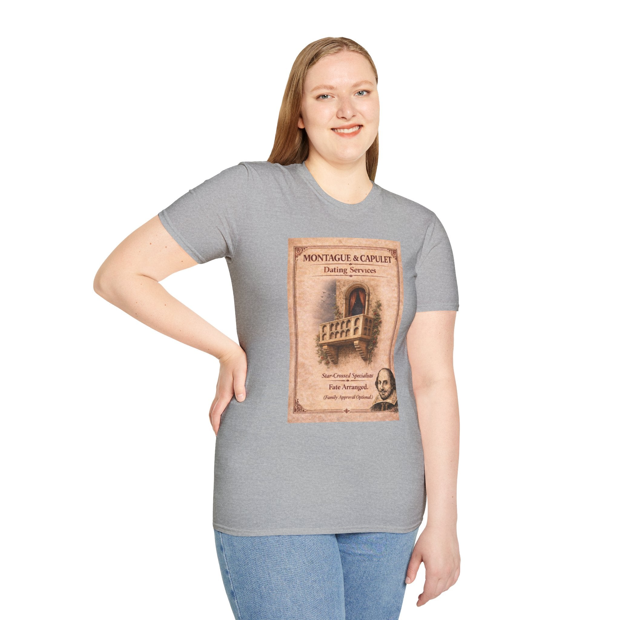Montague & Capulet Dating Services T-Shirt – Vintage Literary Humor Tee