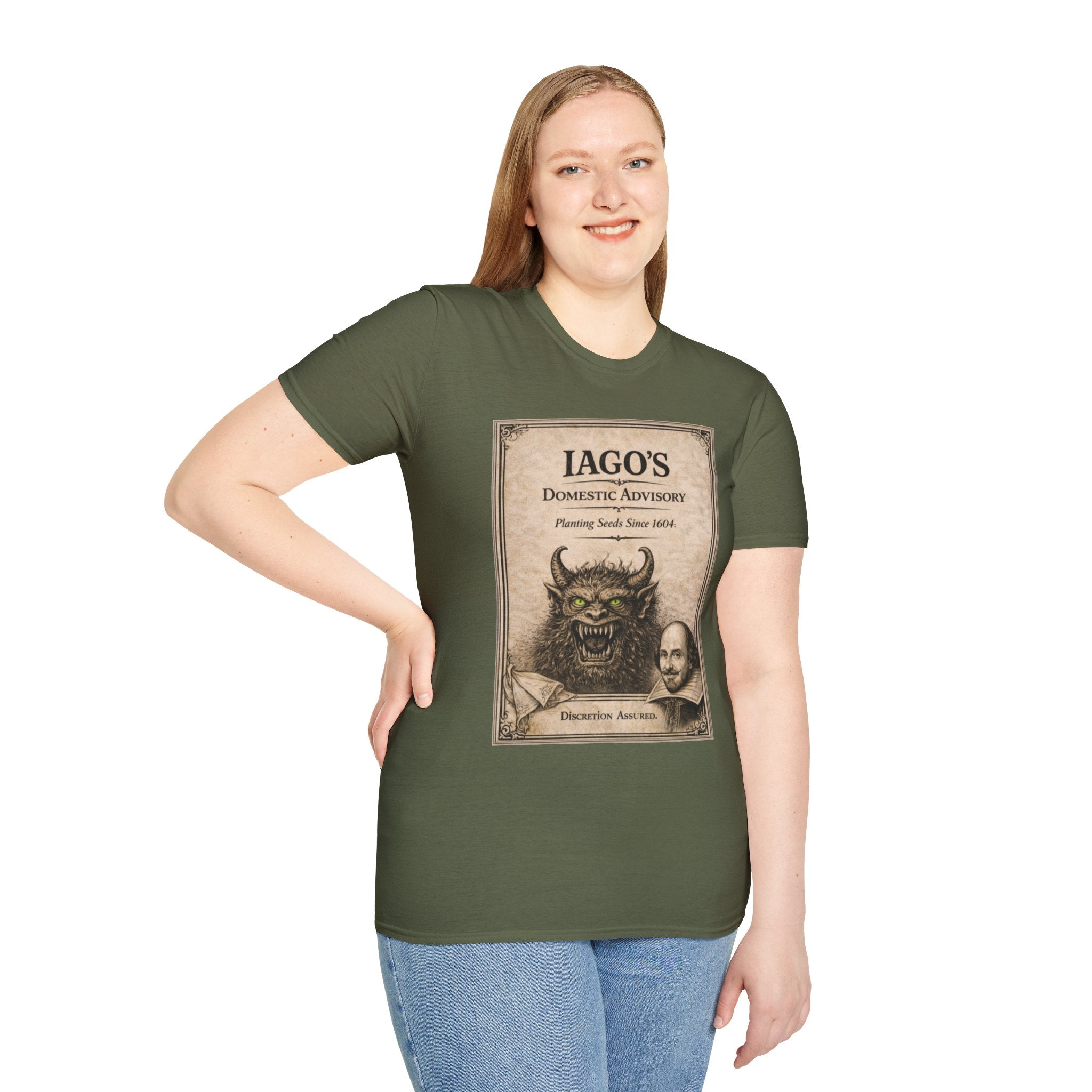 Iago’s Domestic Advisory T-Shirt – Vintage Literary Humor Tee