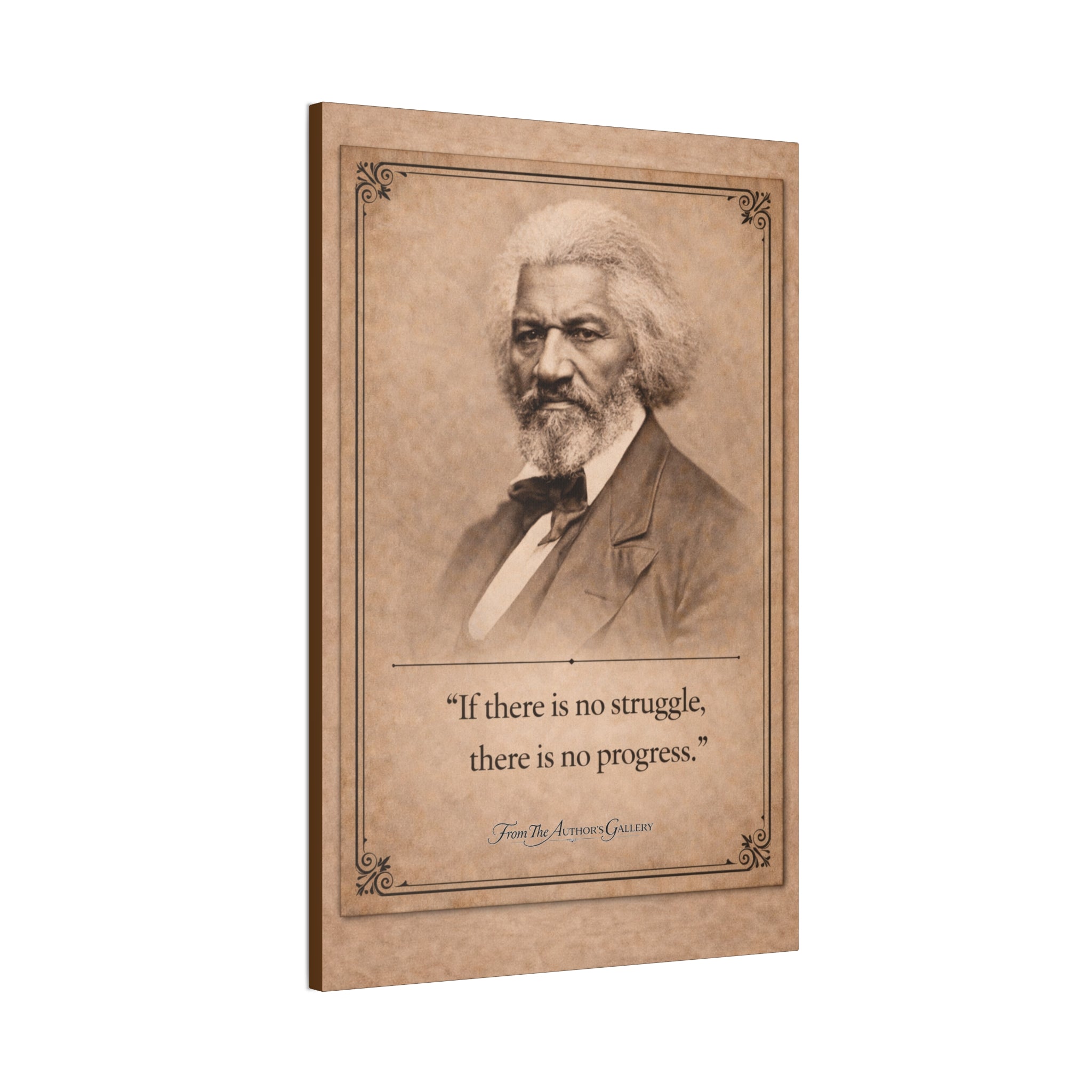 Frederick Douglass -- "If there is no struggle, there is no progress." -- Vintage Literary Canvas Piece