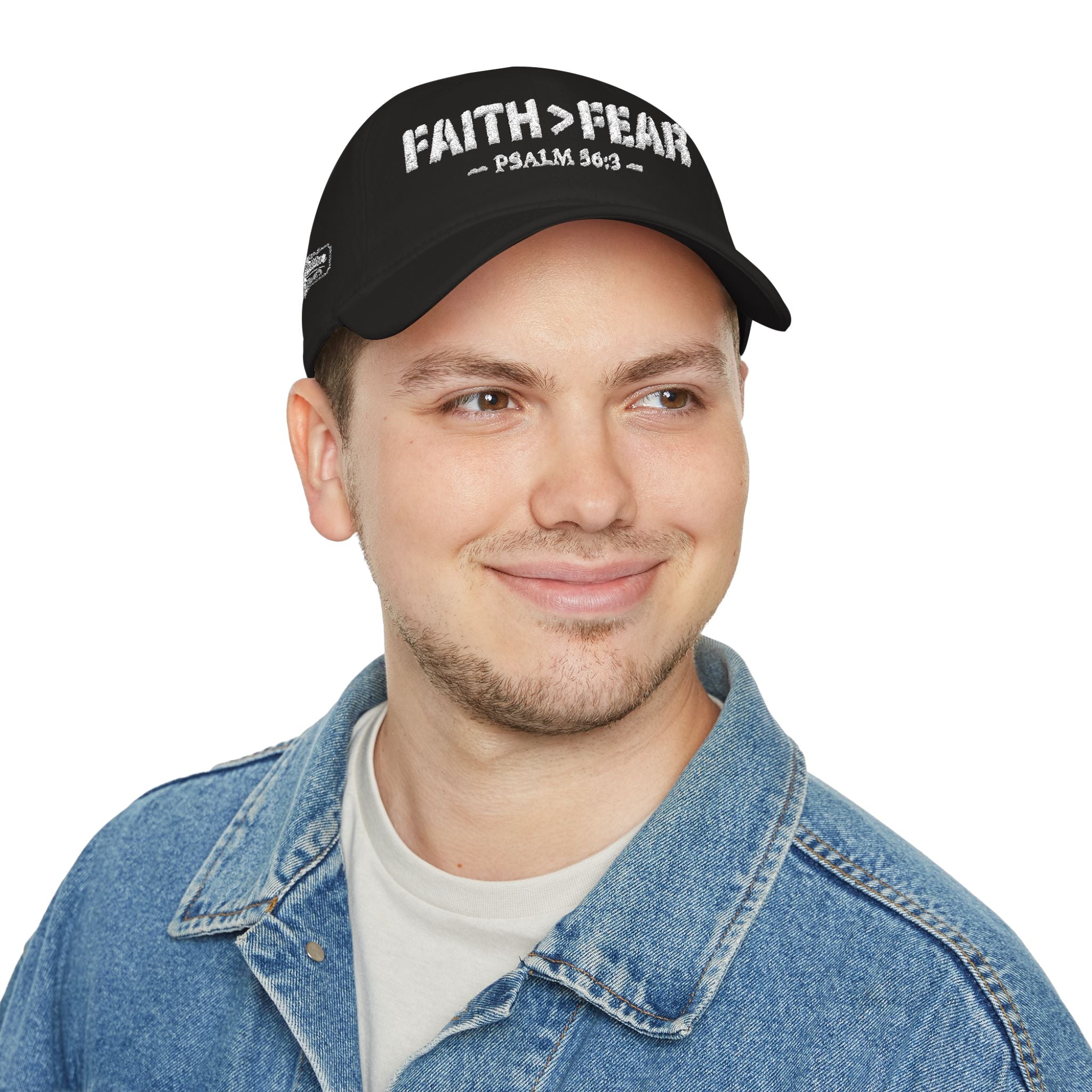 Faith > Fear — Psalm 56:3 — Embroidered Cap | The Foundation Collection (Dark Colors)