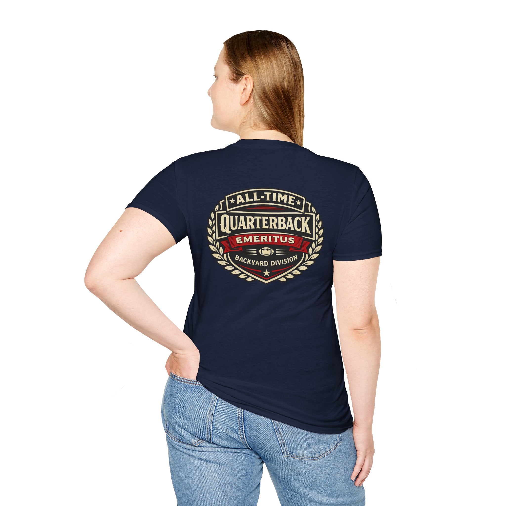 All-Time Quarterback Emeritus T-Shirt — Backyard Division Football Tee