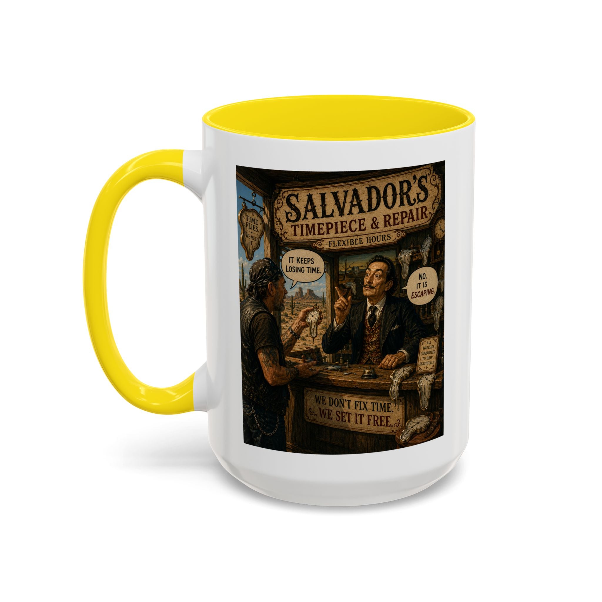 Salvador’s Timepiece & Repair Mug -- From The Road Scholar Society