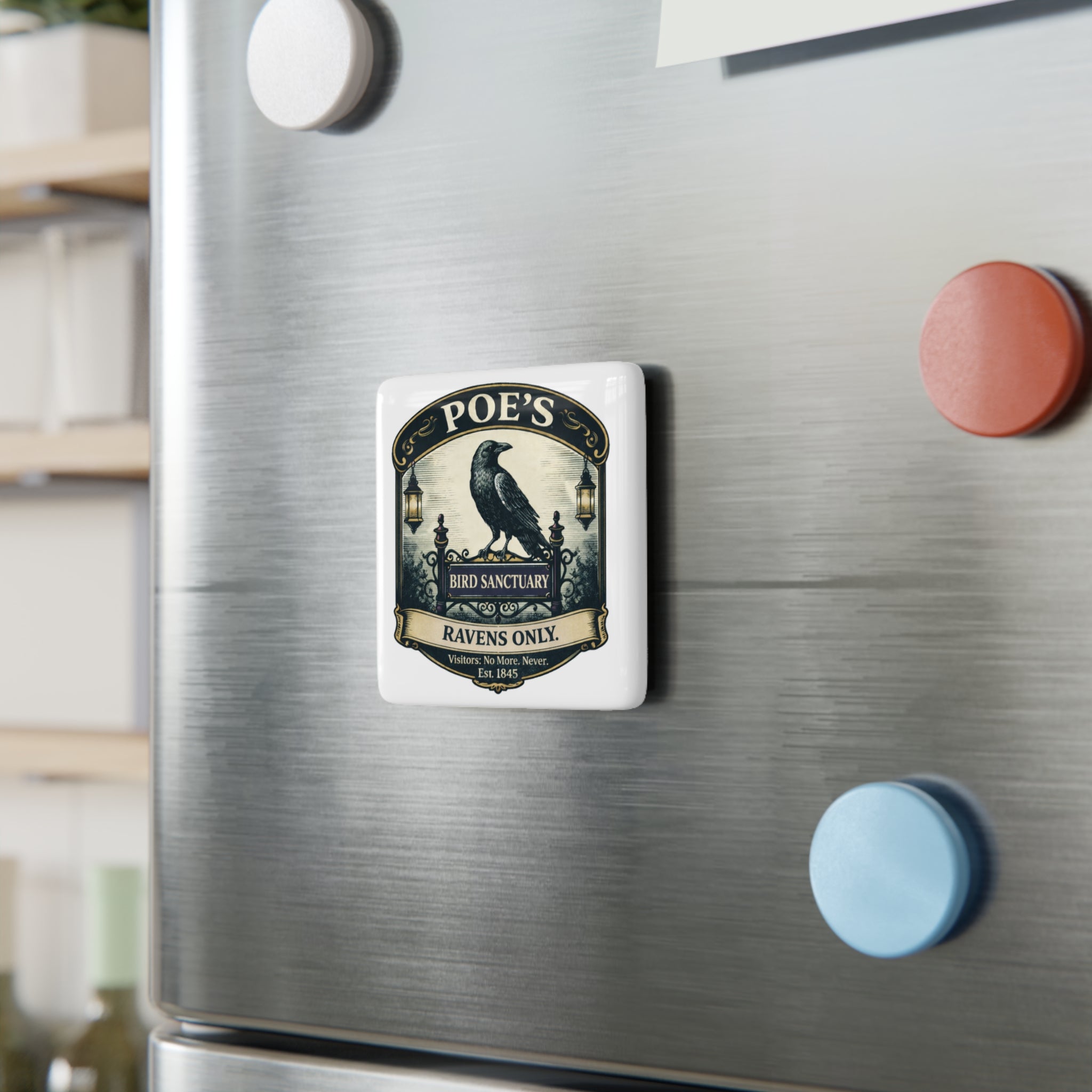 Poe’s Bird Sanctuary — Porcelain Magnet:  From The Author’s Gallery