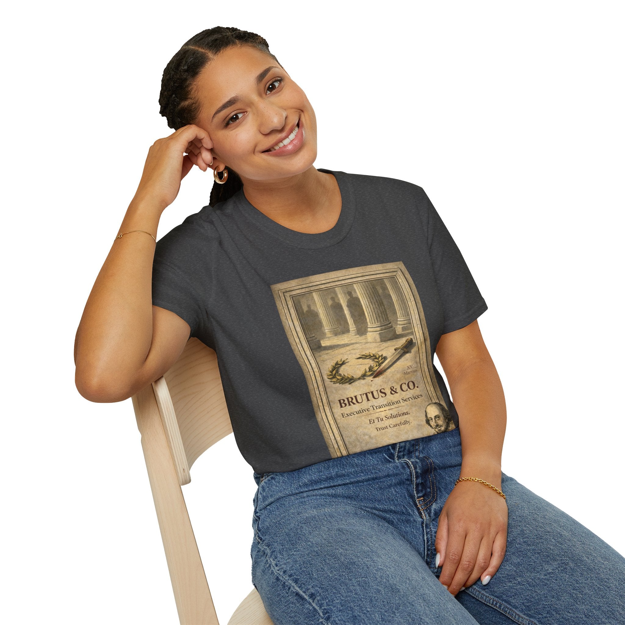 Brutus & Co. Executive Transition Services T-Shirt – Vintage Literary Humor Tee