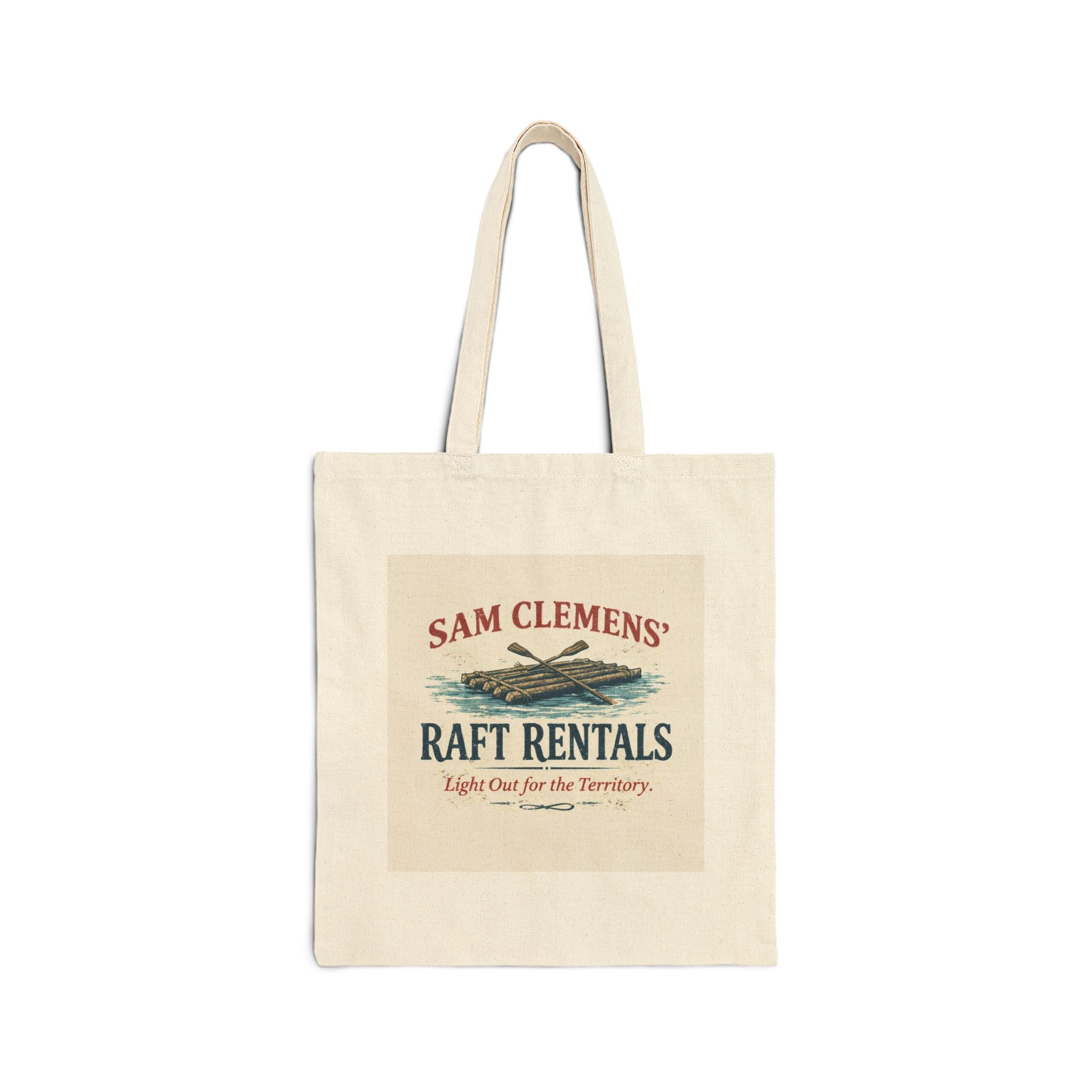 Sam Clemens' Raft Rentals Canvas Carry-All -- Vintage Literary Humor