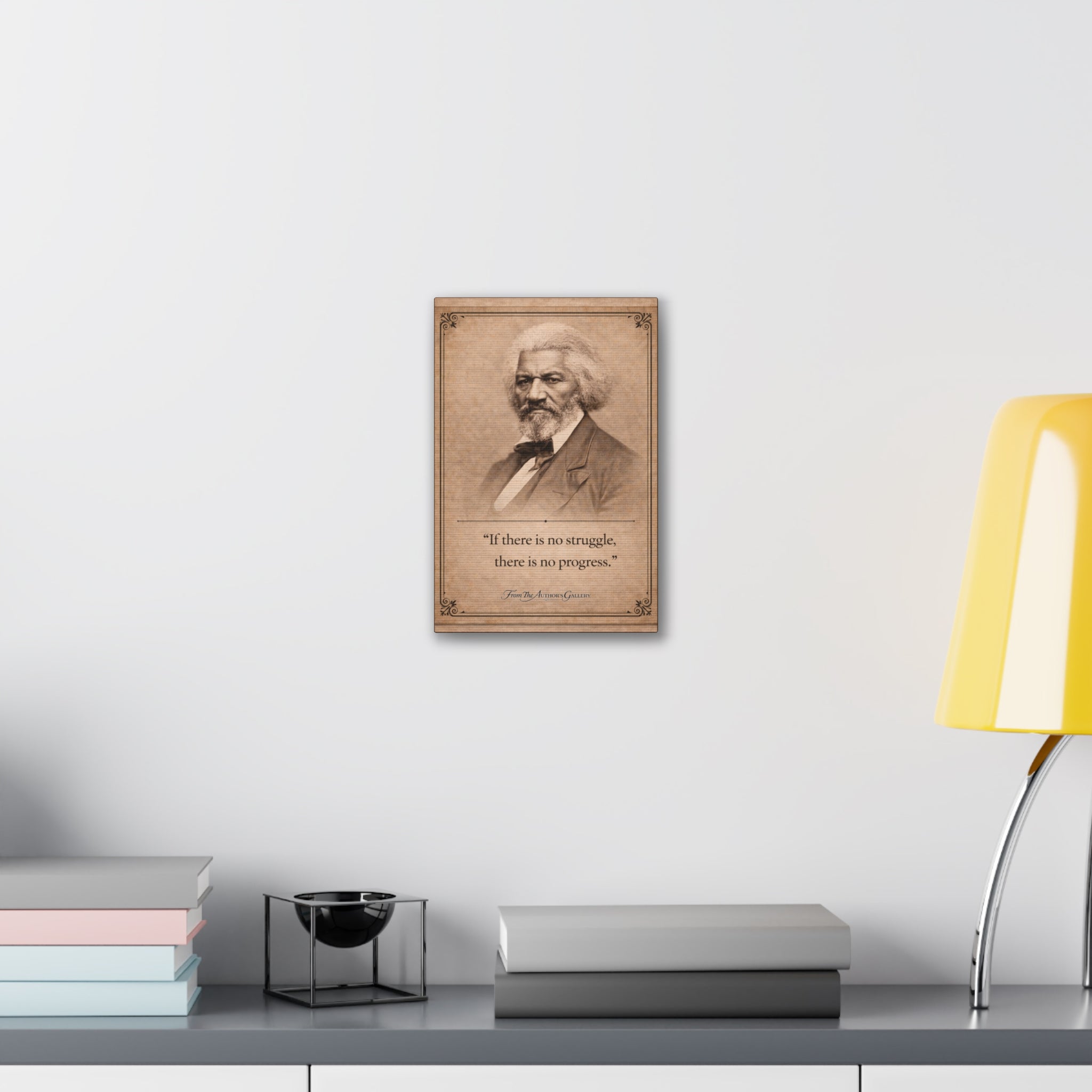 Frederick Douglass -- "If there is no struggle, there is no progress." -- Vintage Literary Canvas Piece