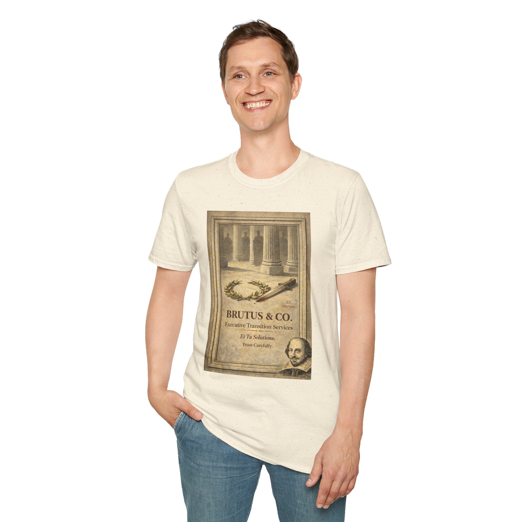 Brutus & Co. Executive Transition Services T-Shirt – Vintage Literary Humor Tee