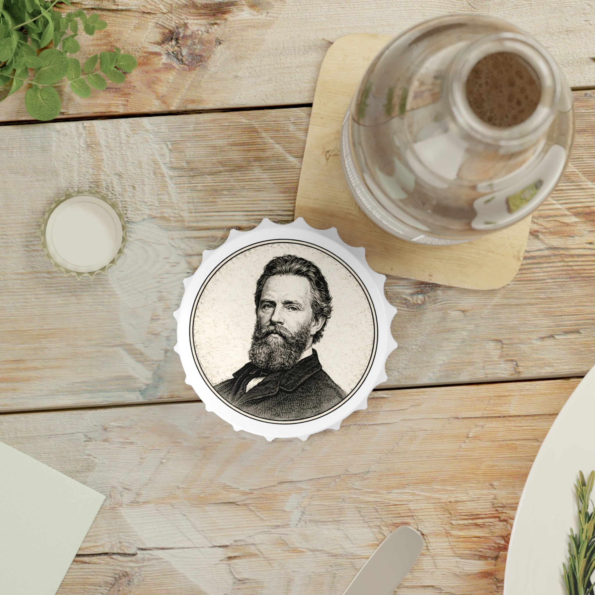 Vintage Bearded Gentleman Bottle Opener — Retro Portrait Beer Opener