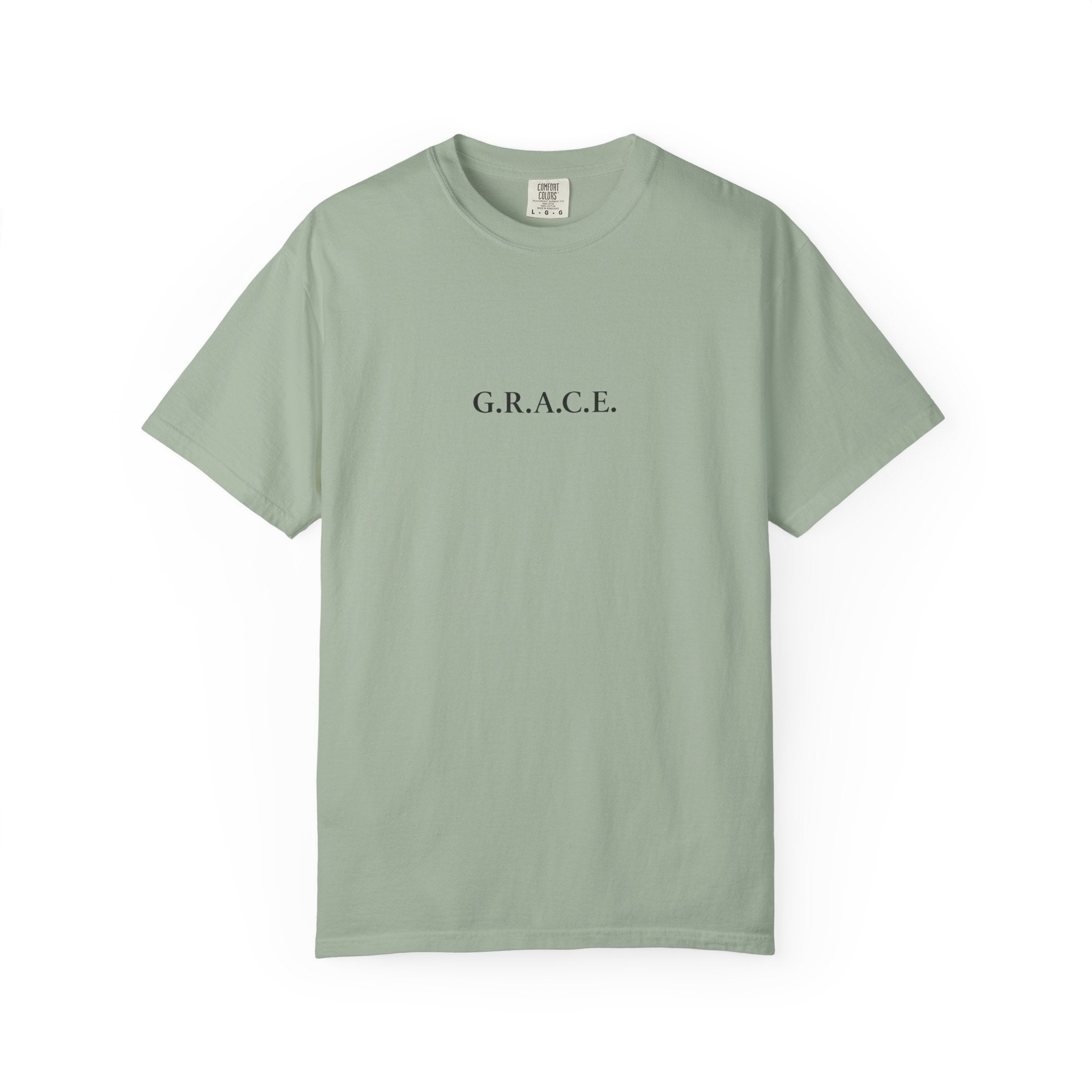 'G.R.A.C.E.' Front Print with Scripture References Back (Christian Faith Tee)