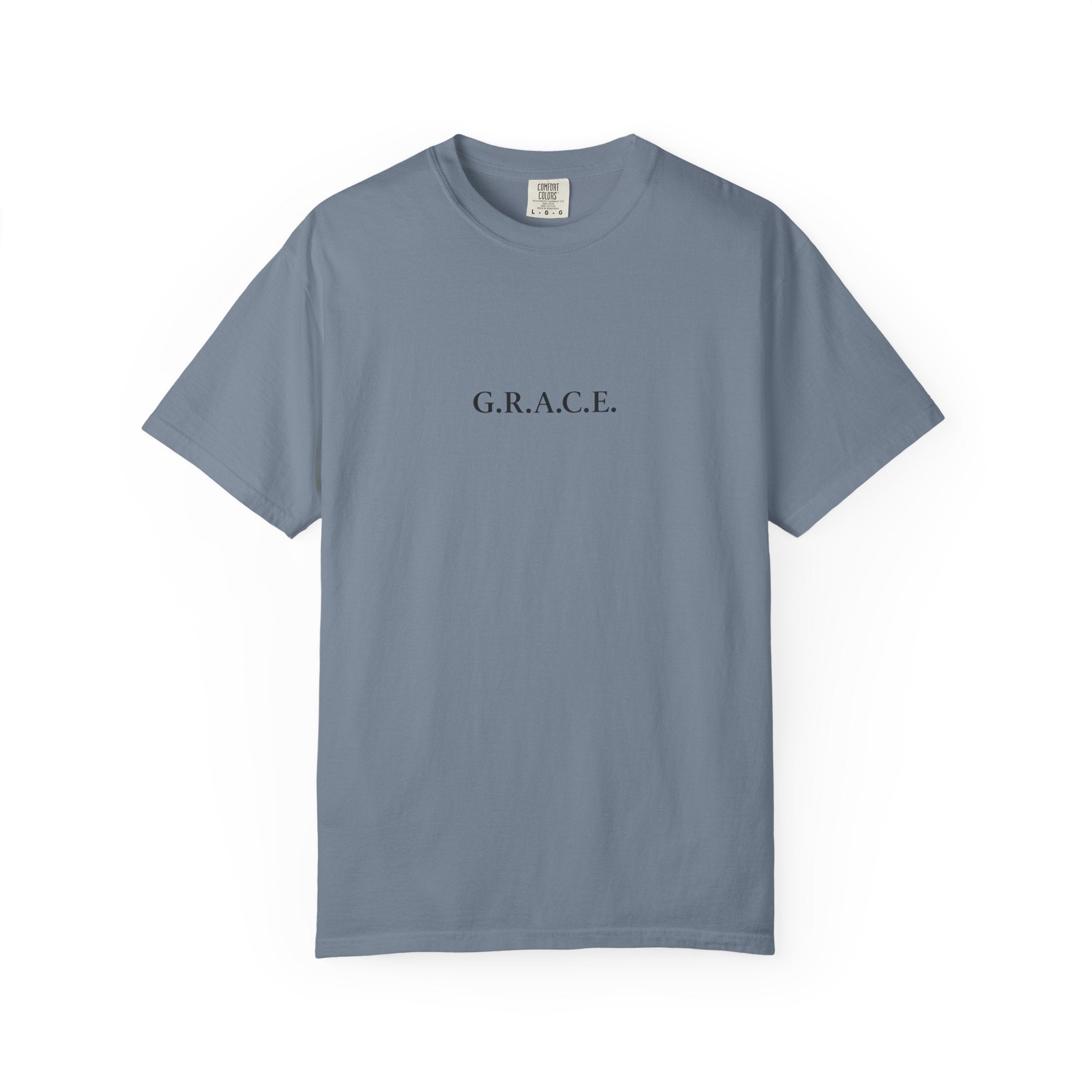'G.R.A.C.E.' Front Print with Scripture References Back (Christian Faith Tee)