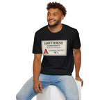 Hawthorne Embroidery T-Shirt - Vintage Literary Humor Tee