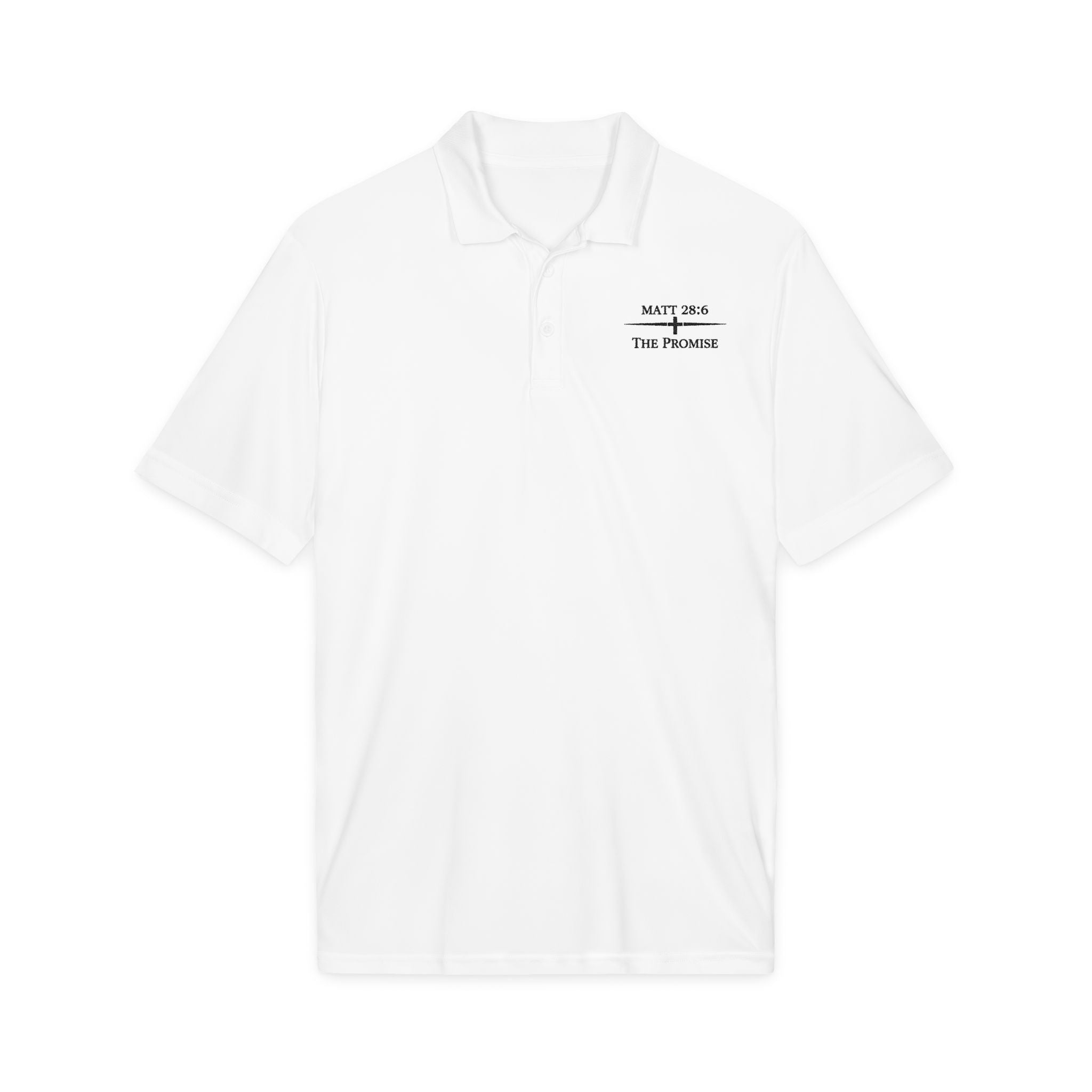 MATT 28:6 -- Embroidered Dress Polo  In Plain Clothes (Light Colors)