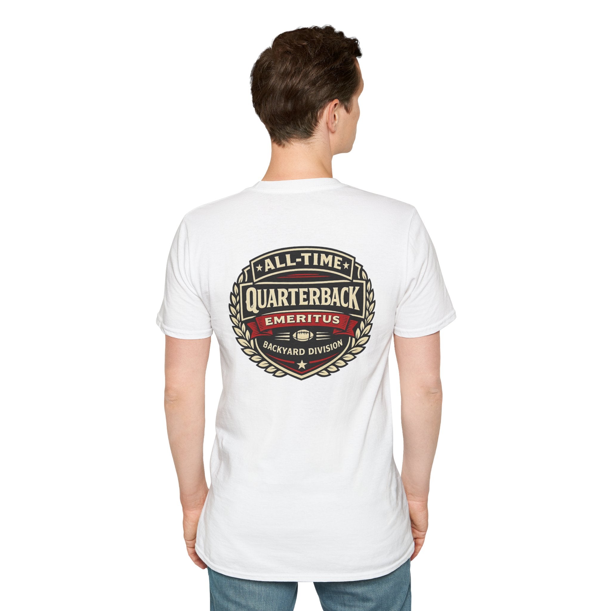 All-Time Quarterback Emeritus T-Shirt — Backyard Division Football Tee