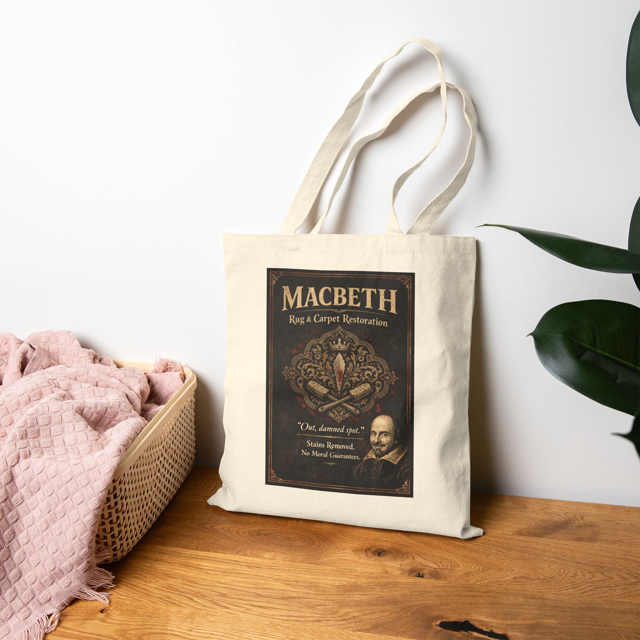 Macbeth Rug & Carpet Restoration Cavas Carry-All -- Vintage Literary Humor