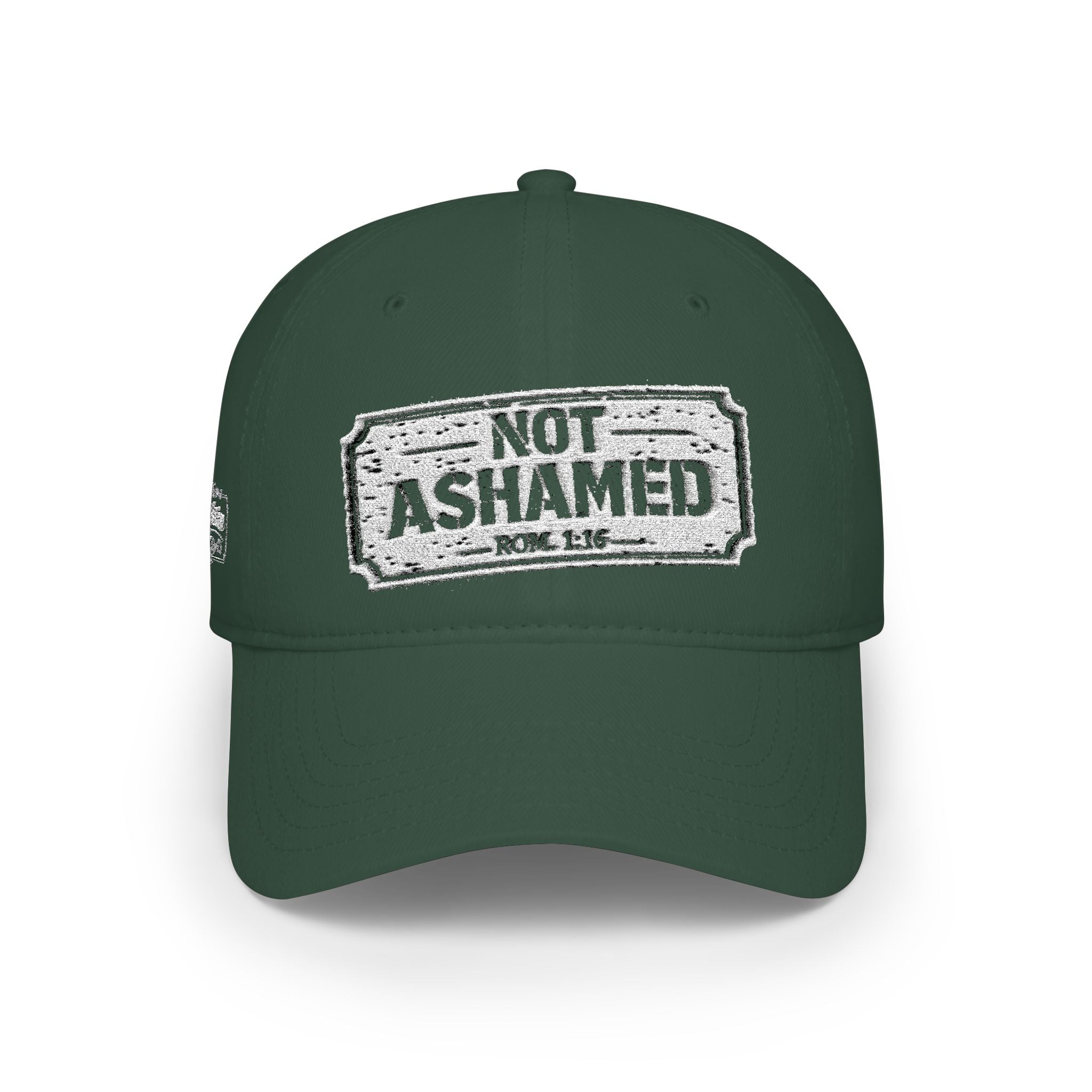 Not Ashamed — Romans 1:16 — Embroidered Cap | The Foundation Collection (Dark Colors)