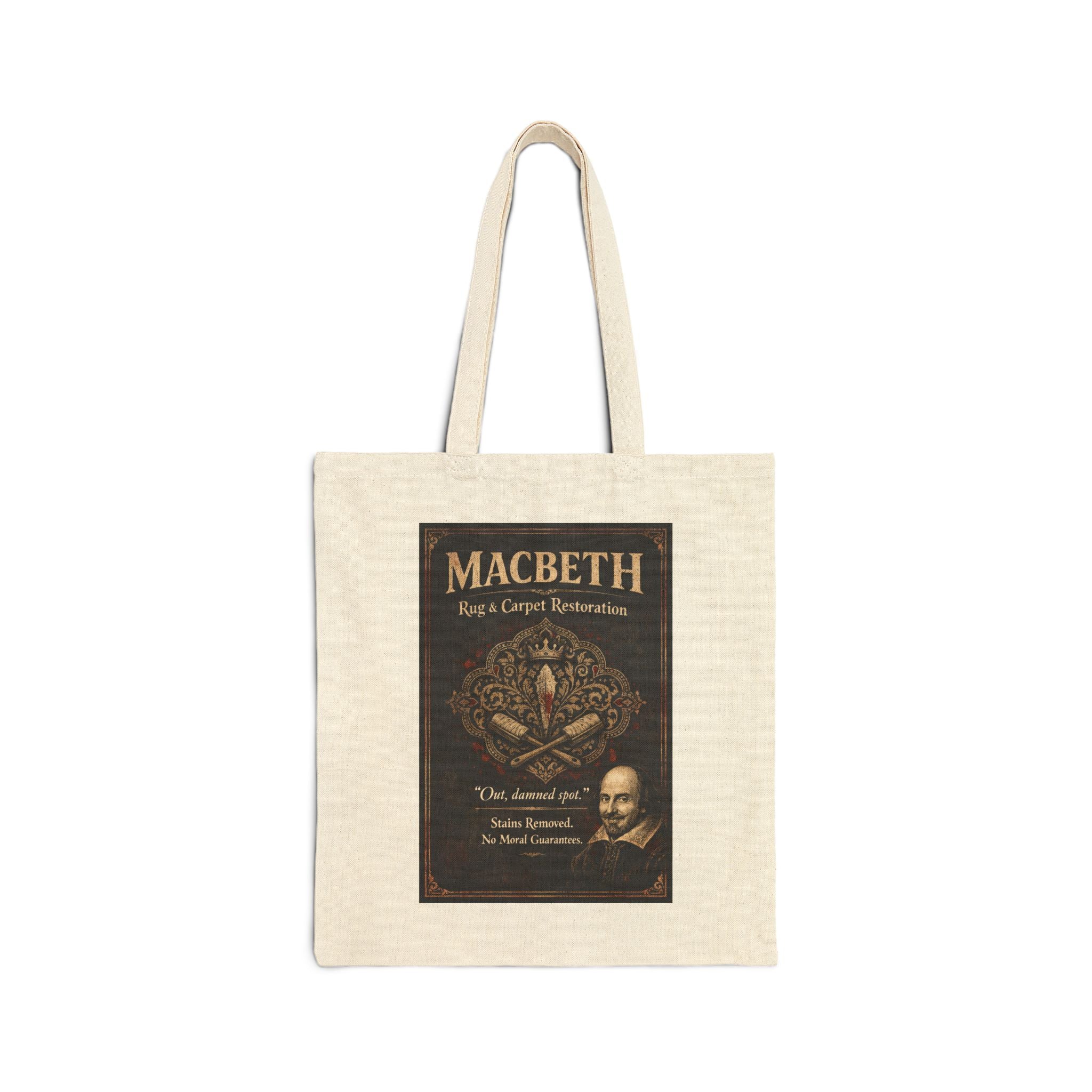 Macbeth Rug & Carpet Restoration Cavas Carry-All -- Vintage Literary Humor