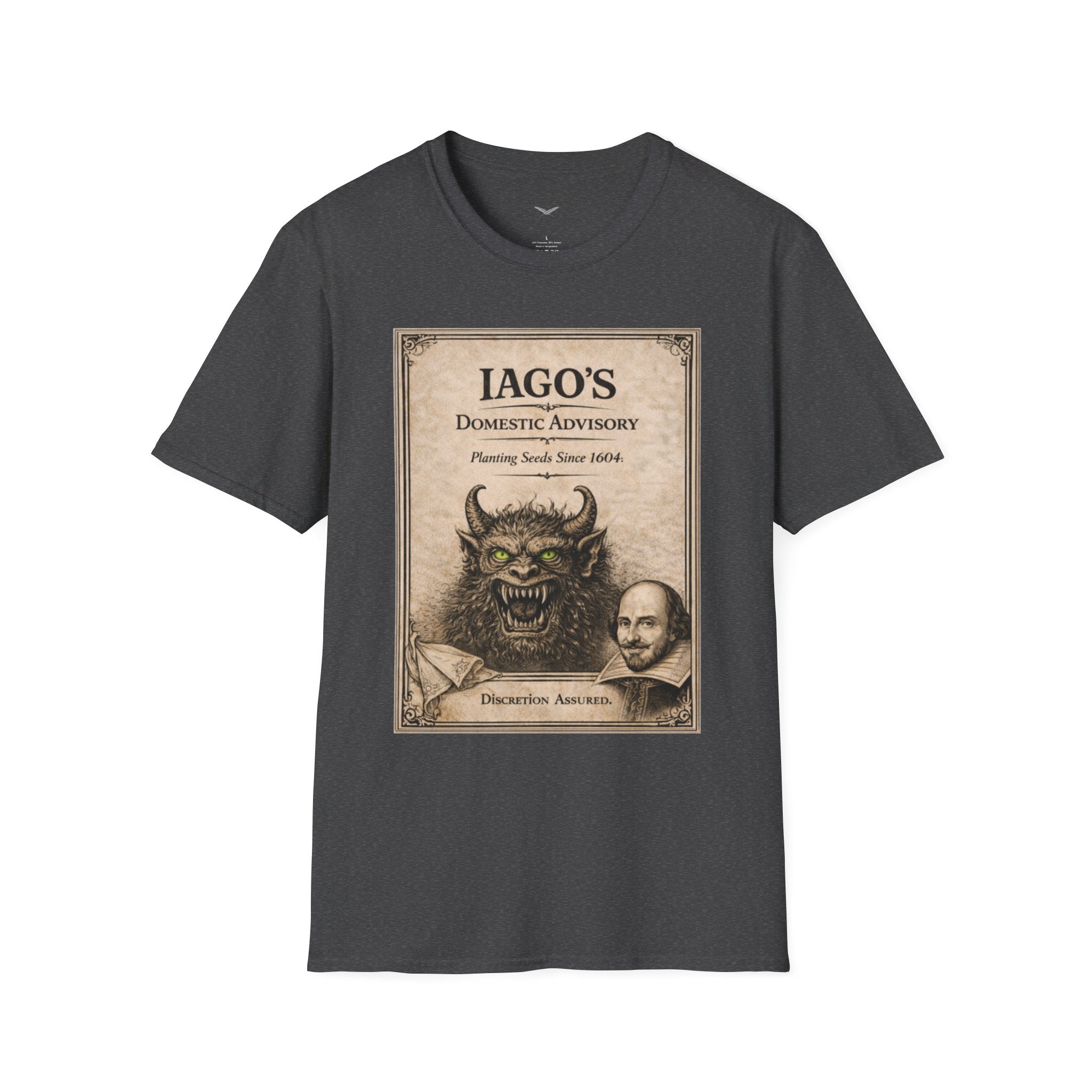 Iago’s Domestic Advisory T-Shirt – Vintage Literary Humor Tee