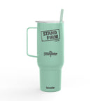 Stand Firm — Galatians 5:1 Engraved 40oz Travel Mug | Insulated Koozie Tumbler with Handle | Christian Faith Gift | The Foundation Collection