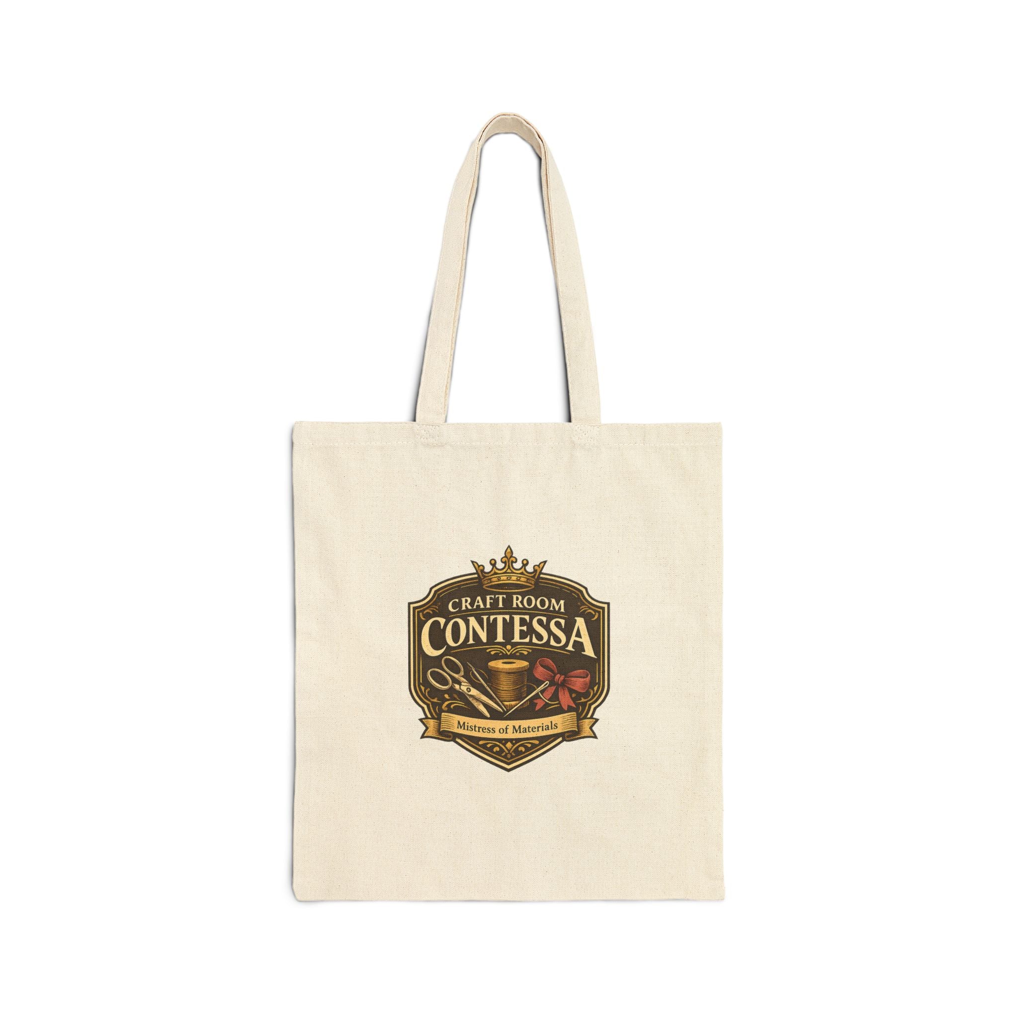 Contessa Craft Room Tote Bag — 'Craft Room Contessa' Canvas Shopper for Makers