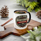 Mug - 'All-Time Quarterback Emeritus' Vintage Football Crest Coffee Mug (11oz/15oz)