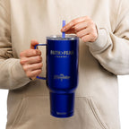 Faith > Fear — Psalm 56:3 Engraved 40oz Travel Mug | Insulated Koozie Tumbler with Handle | Christian Gift | The Foundation Collection