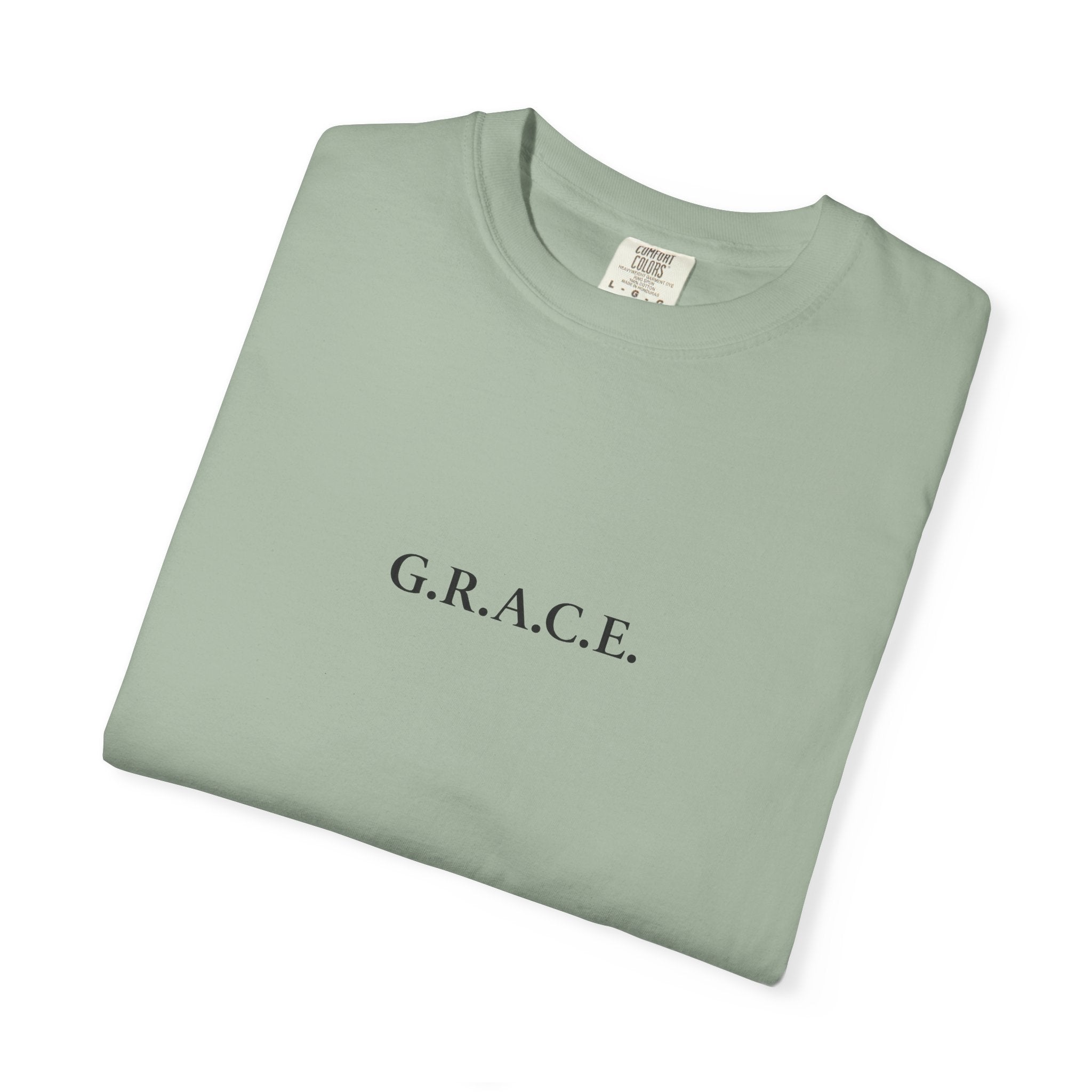 'G.R.A.C.E.' Front Print with Scripture References Back (Christian Faith Tee)