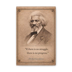 Frederick Douglass -- "If there is no struggle, there is no progress." -- Vintage Literary Canvas Piece