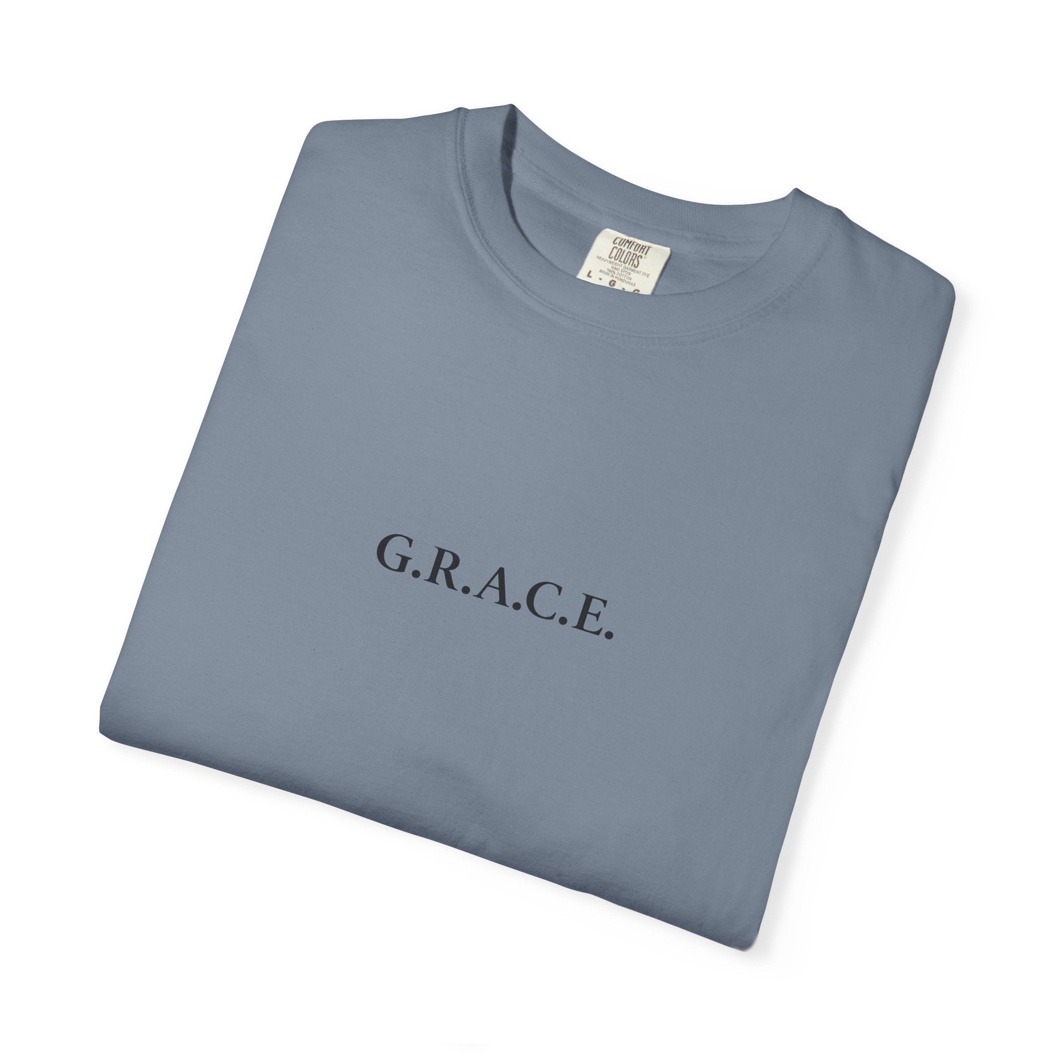 'G.R.A.C.E.' Front Print with Scripture References Back (Christian Faith Tee)