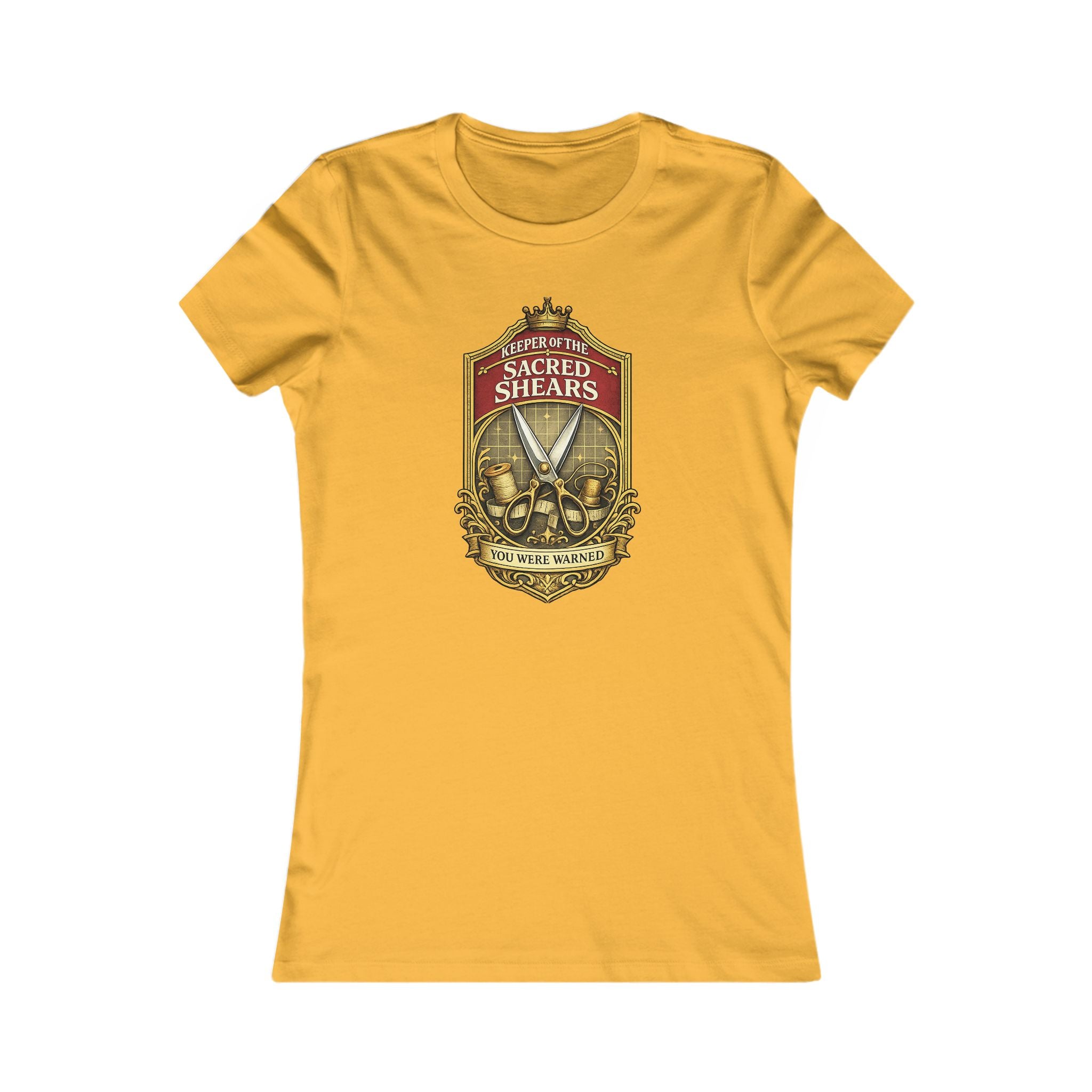 Sacred Shears Women's Tee — ("Consecrated For Fabric Only")