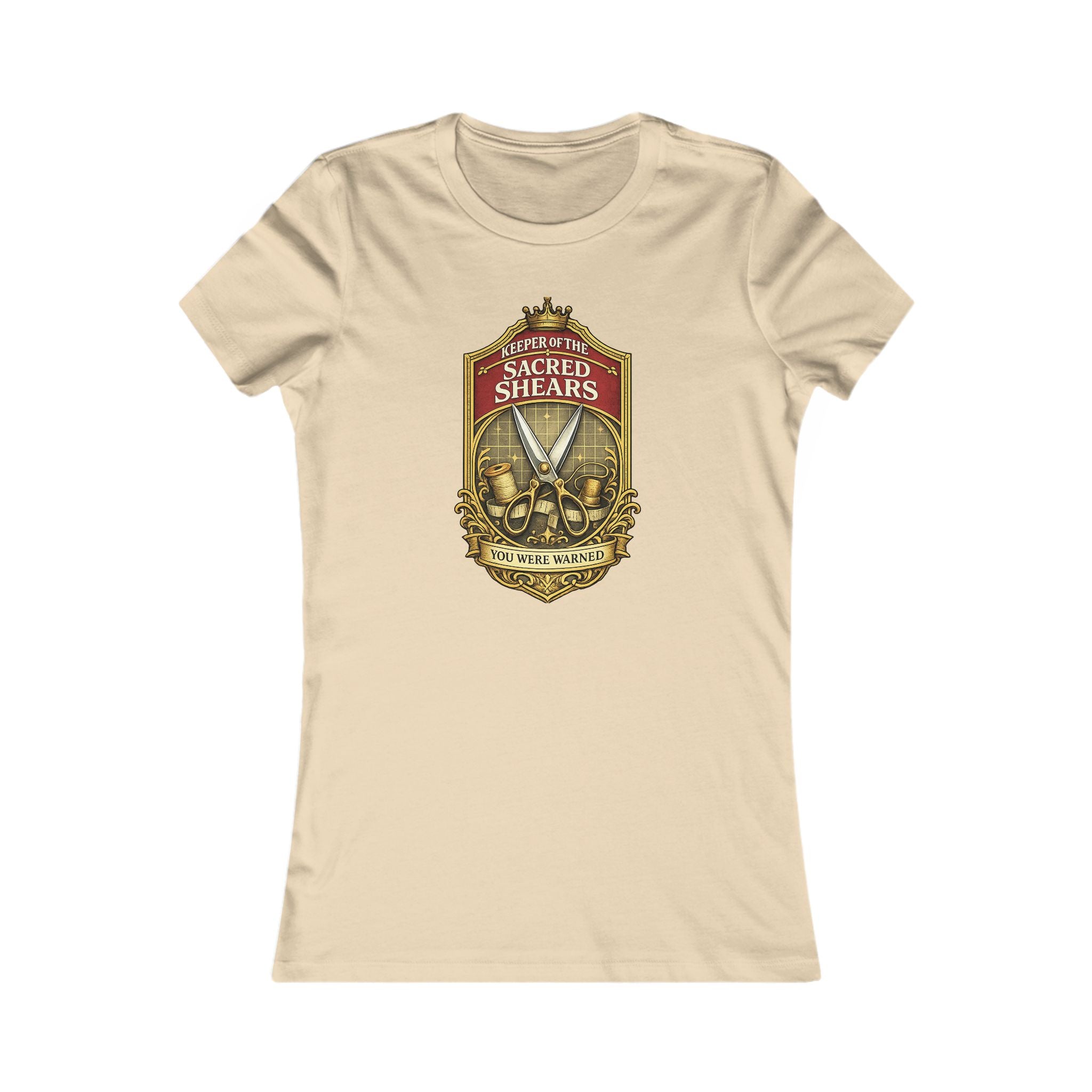 Sacred Shears Women's Tee — ("Consecrated For Fabric Only")