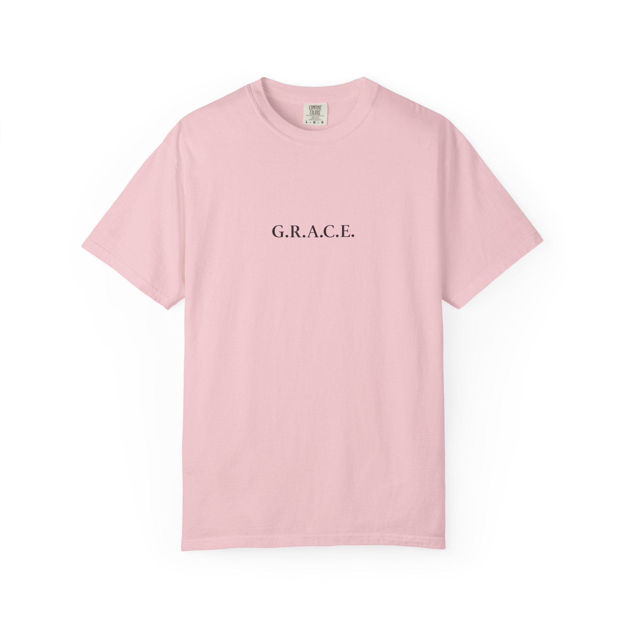 'G.R.A.C.E.' Front Print with Scripture References Back (Christian Faith Tee)