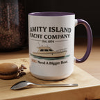 Yacht Company Accent Coffee Mug — "Amity Island Yacht Company: You Need A Bigger Boat"